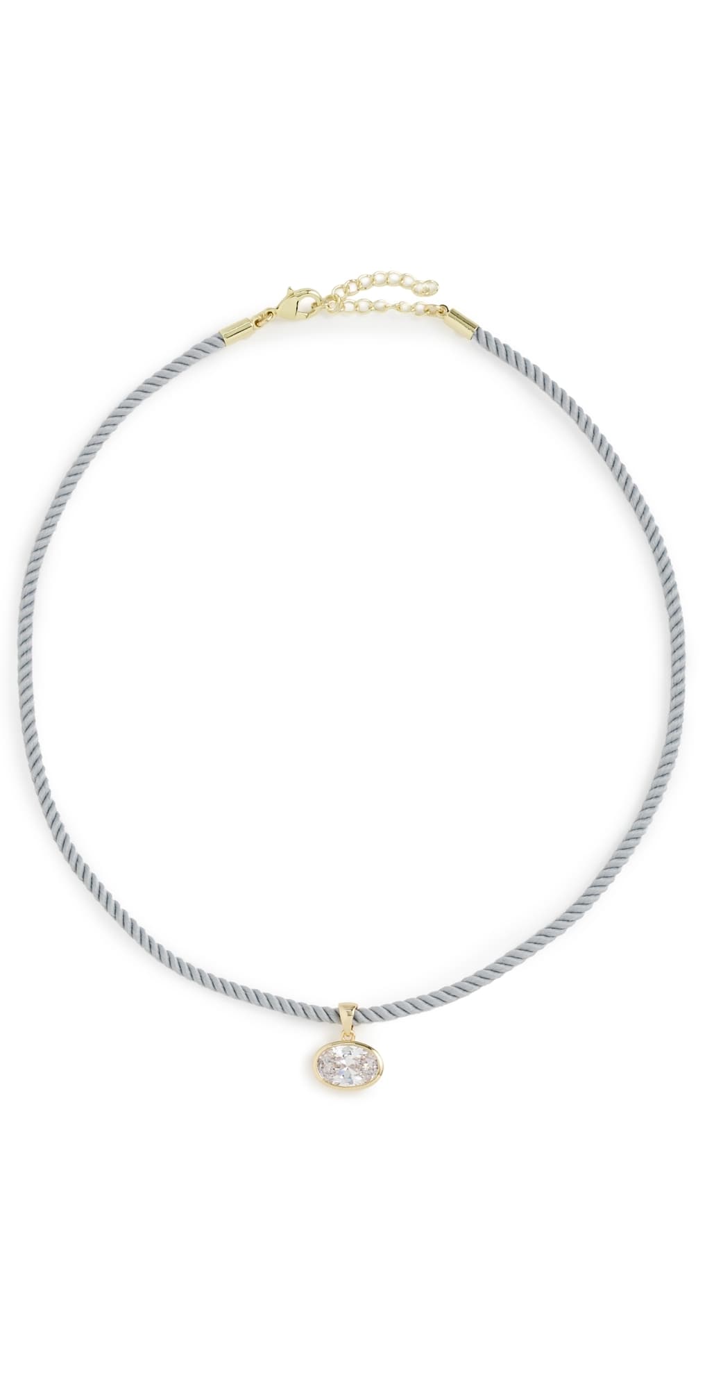 By Adina Eden Bezel Charm & Colored Rope Necklace Gold