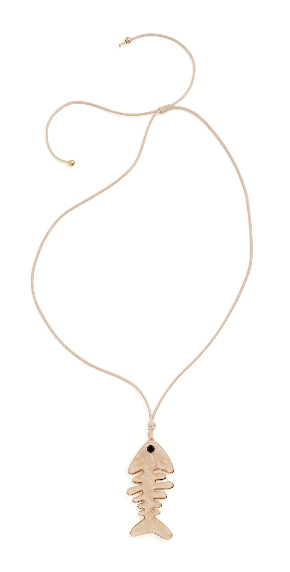 By Adina Eden Fish Skeleton Rope Necklace Brown