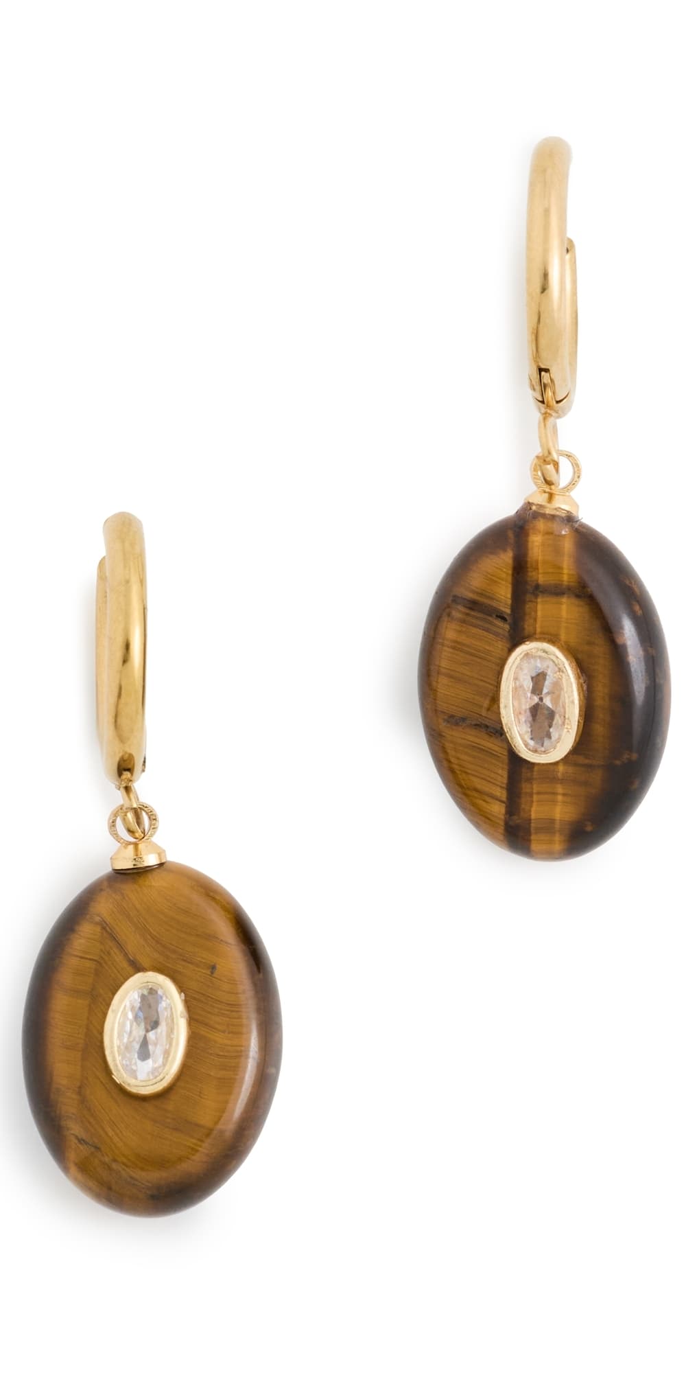 By Adina Eden Turtle Charm Drop Hoop Earrings Brown · One Size