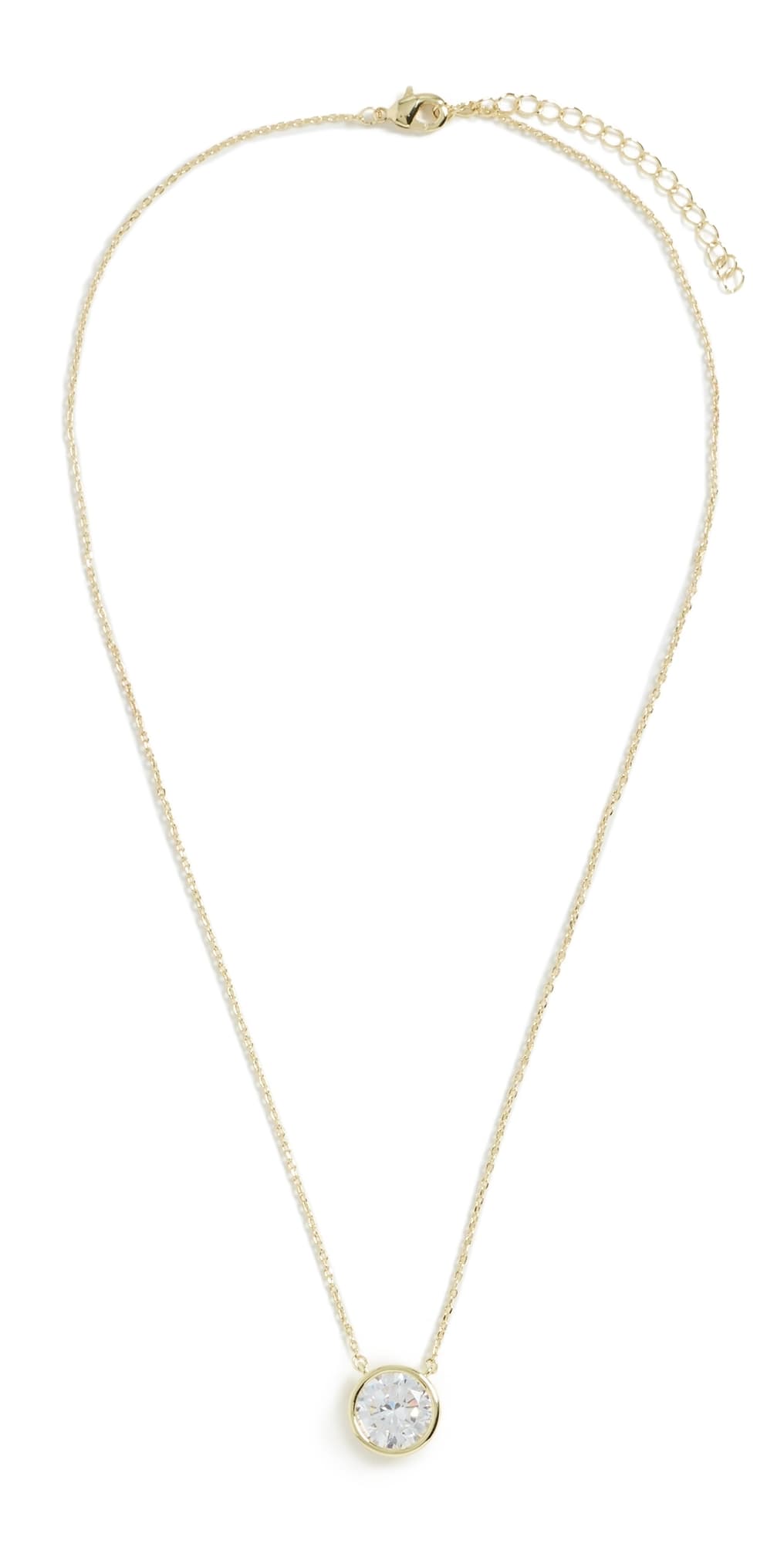 By Adina Eden Cubic Zirconia Bezel Necklace & Earring Set Gold