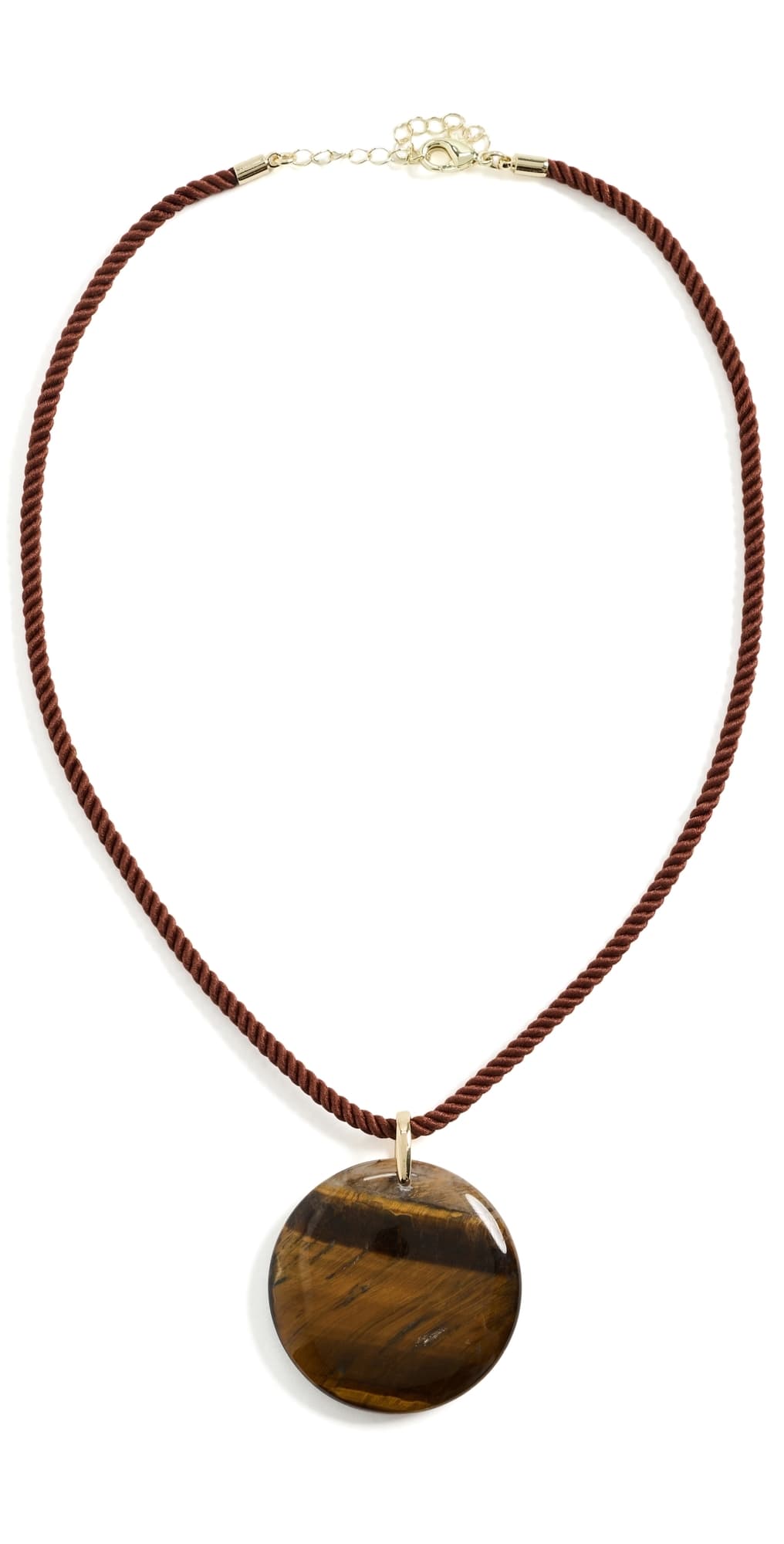 By Adina Eden Natural Stone Twisted Rope Necklace Brown