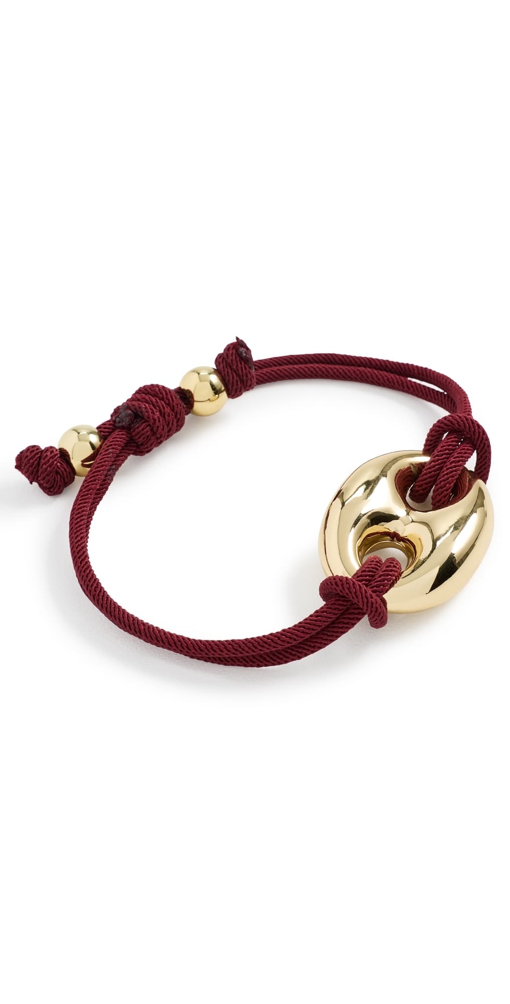By Adina Eden Chunky Mariner Accent Rope Bracelet Burgundy