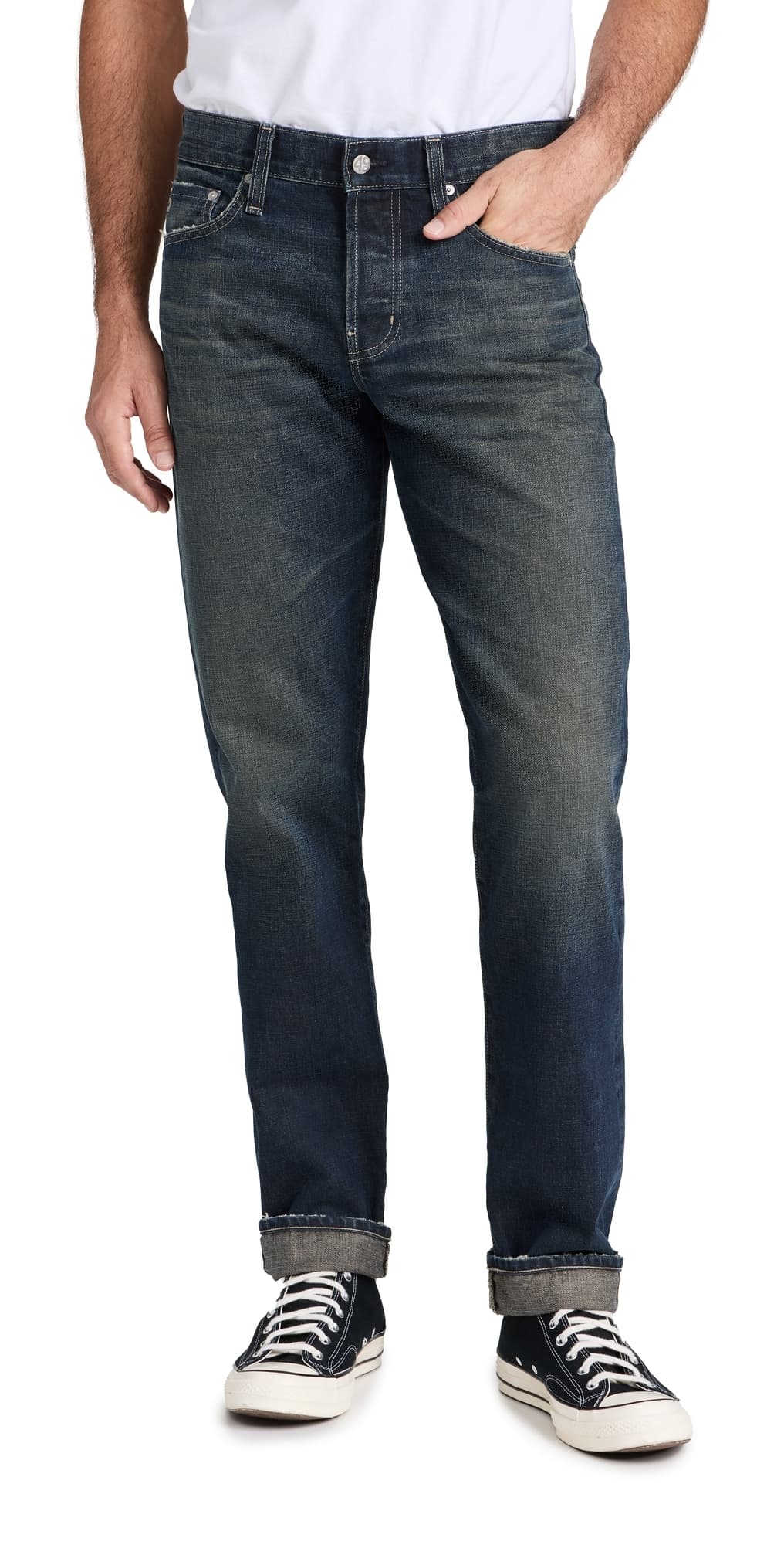 AG Exclusive Kace Modern Straight Selvedge Jeans 34.25 18 Years Bleecker