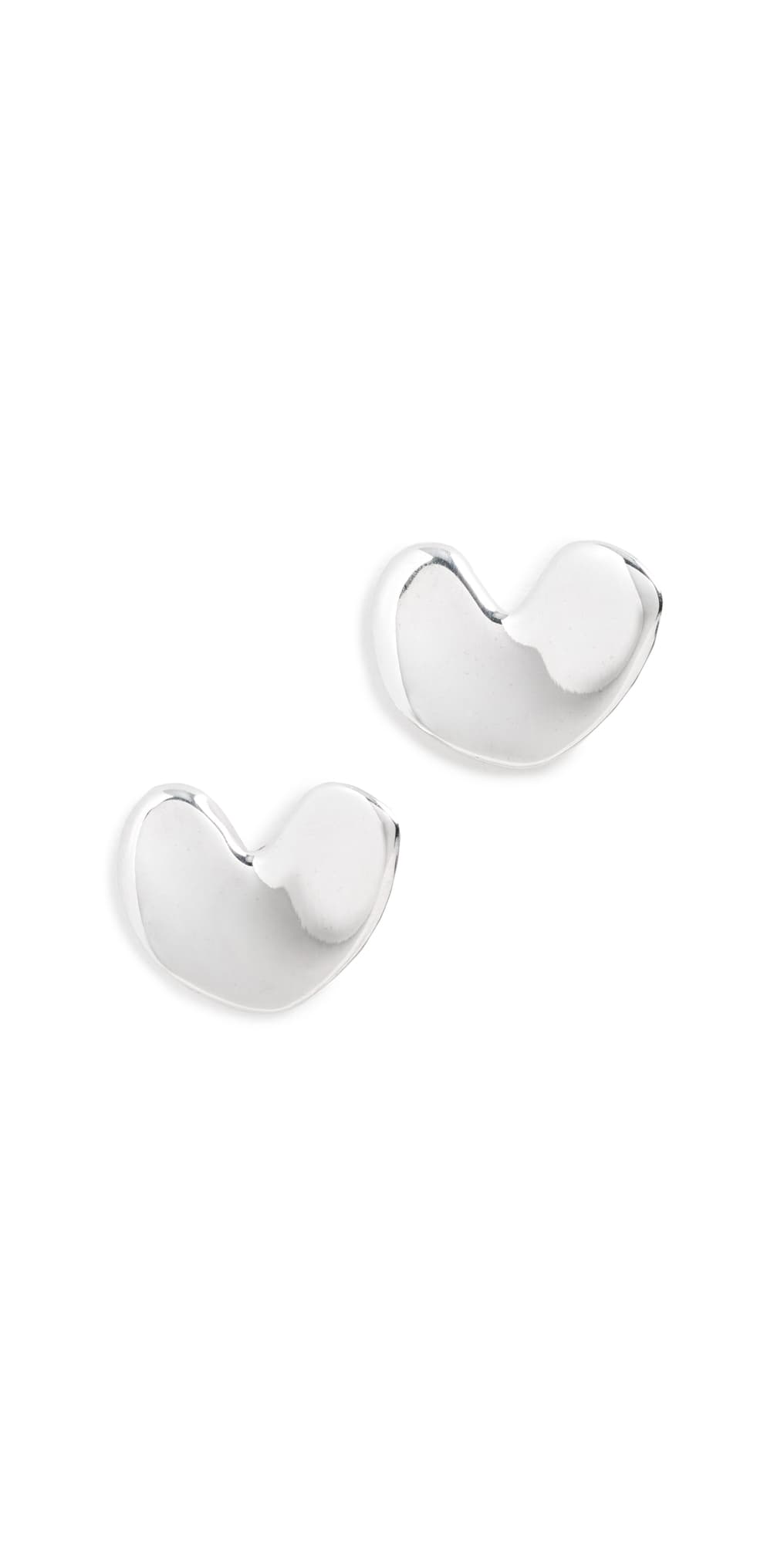 AGMES Sculpted Heart Studs Silver · One Size