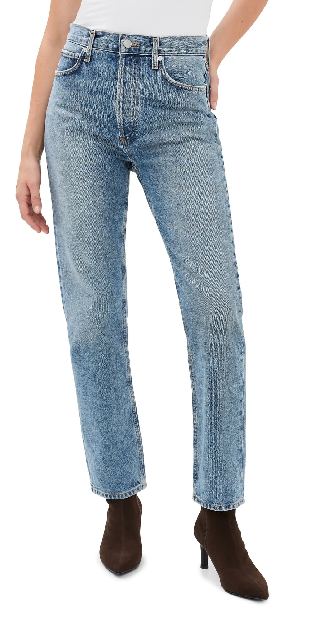 AGOLDE 90s Pinch Waist High Rise Straight Jeans Navigate
