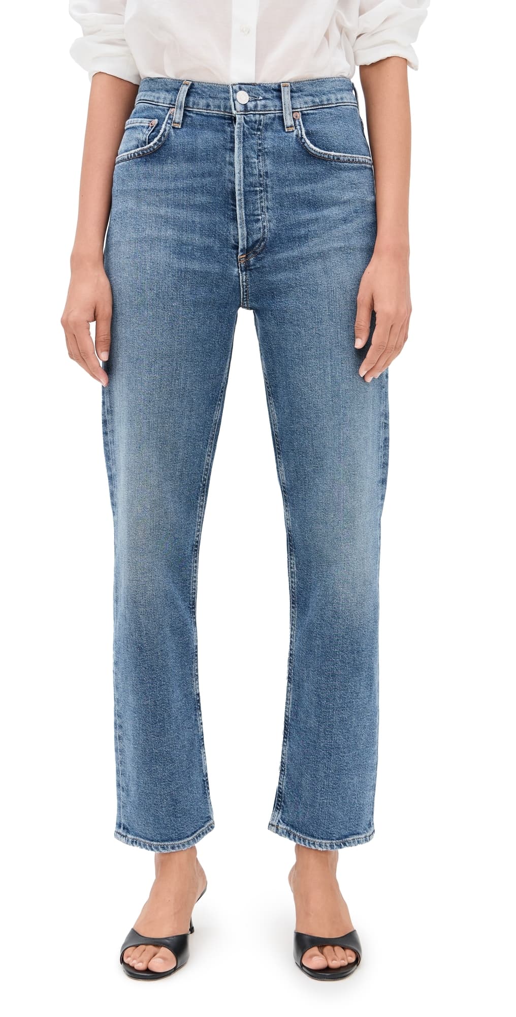 AGOLDE 90s Pinch Waist Crop Jeans Overcast