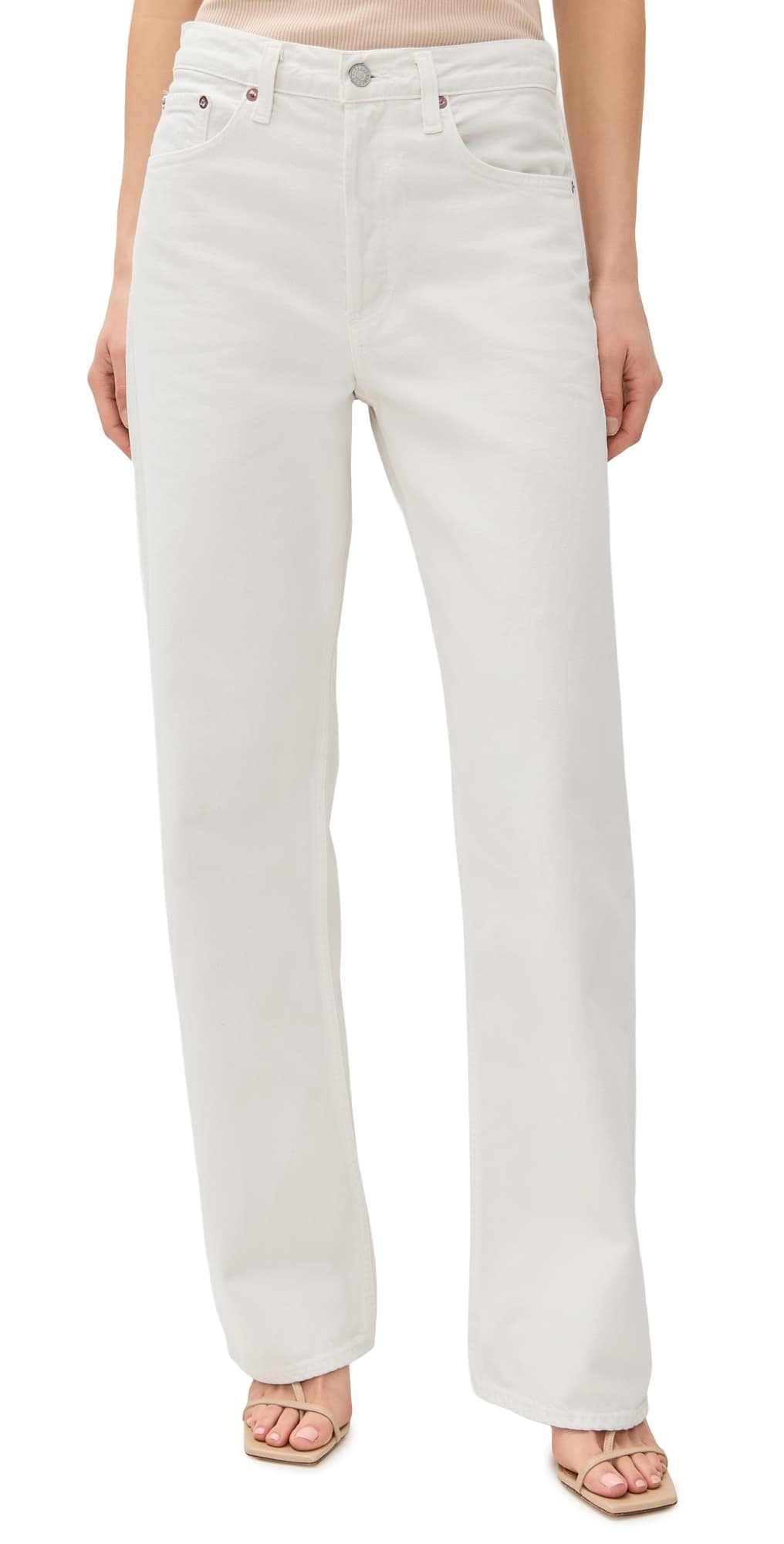 AGOLDE Arc Jeans Chalk White