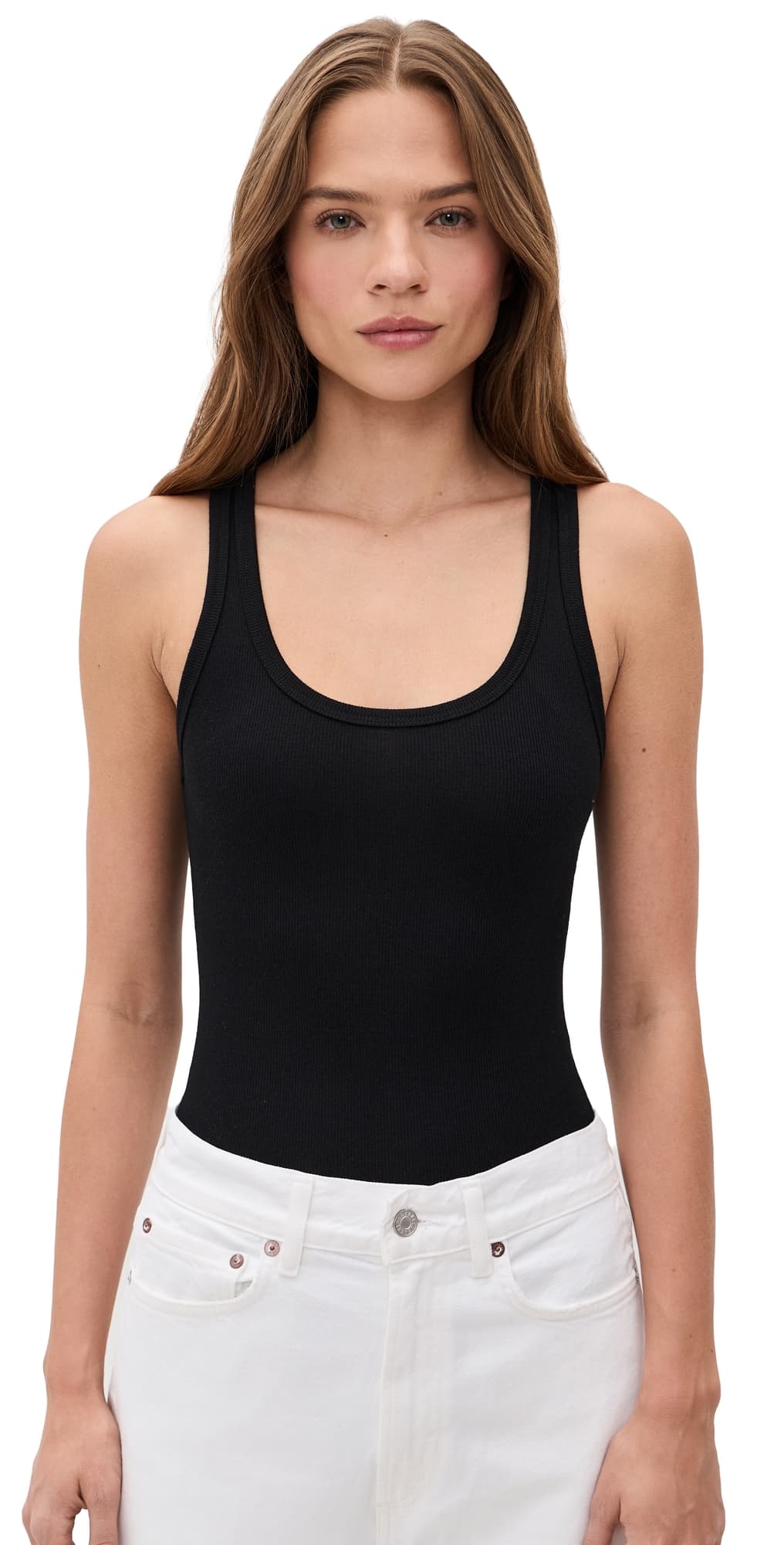 AGOLDE Maria Thong Bodysuit Black