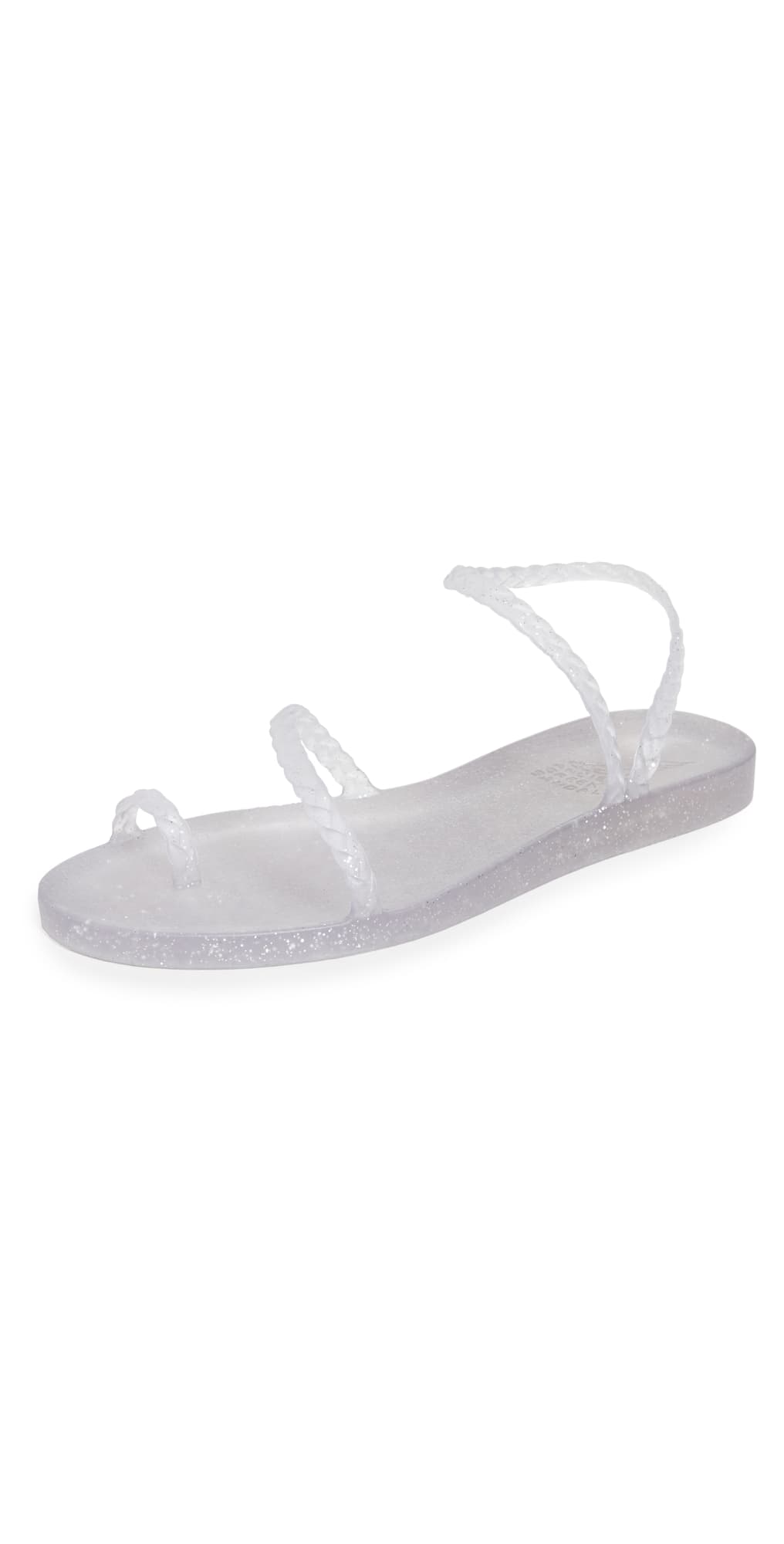 Ancient Greek Sandals Eleftheria Jelly Sandals Clear/Silver Glitter