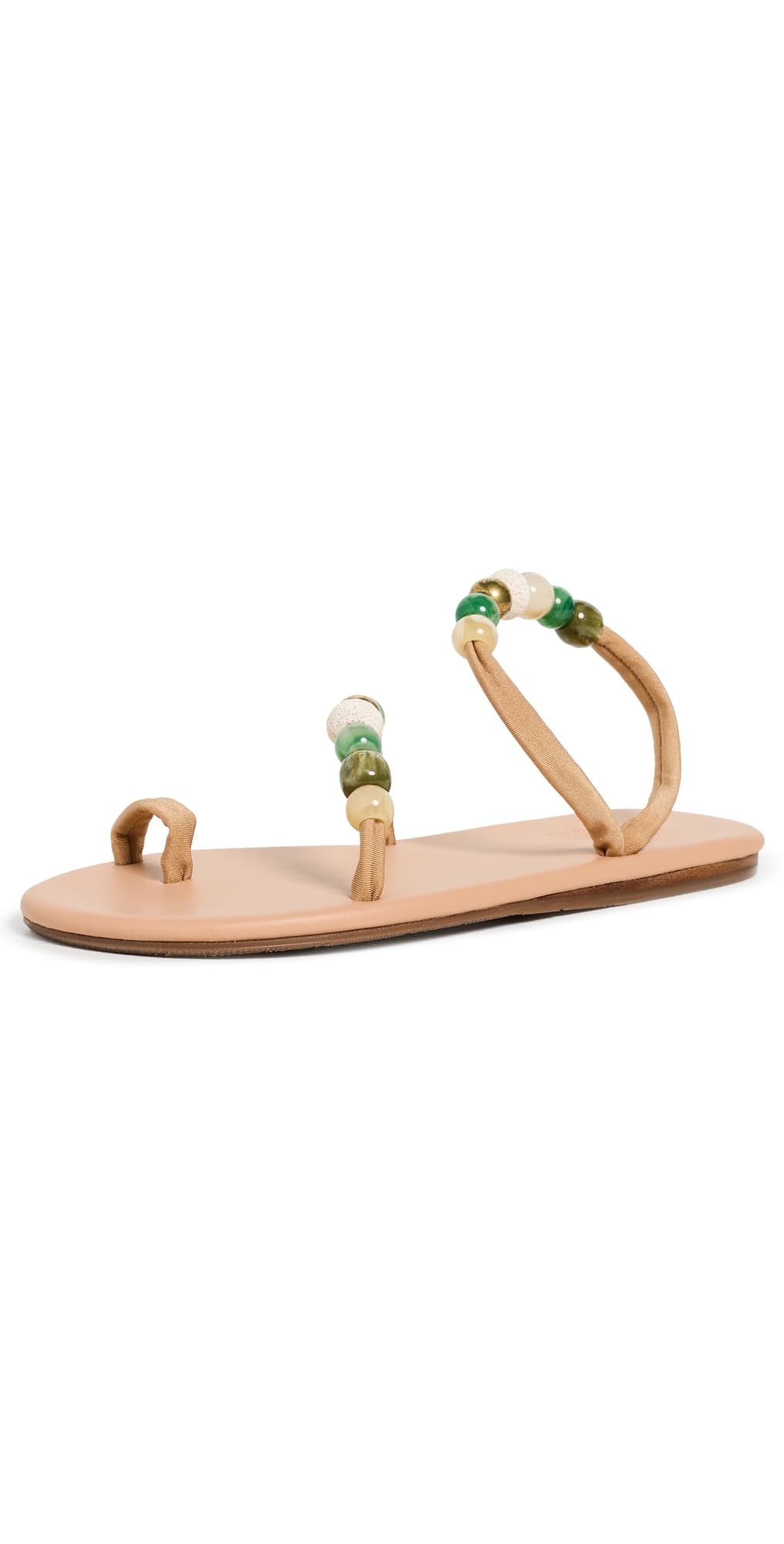 Ancient Greek Sandals Eleftheria Bead Sandals Nude