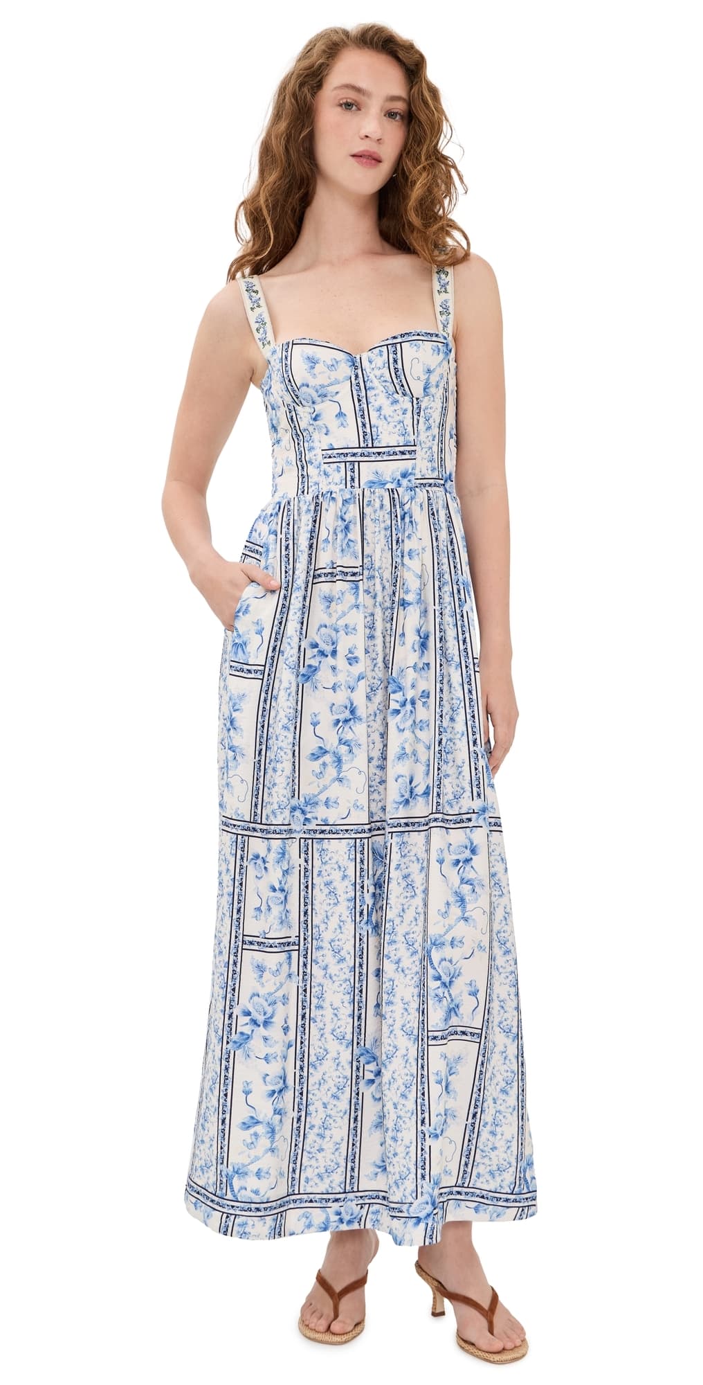 Agua Bendita Marcia Ivy Embroidered Maxi Dress Multicolor