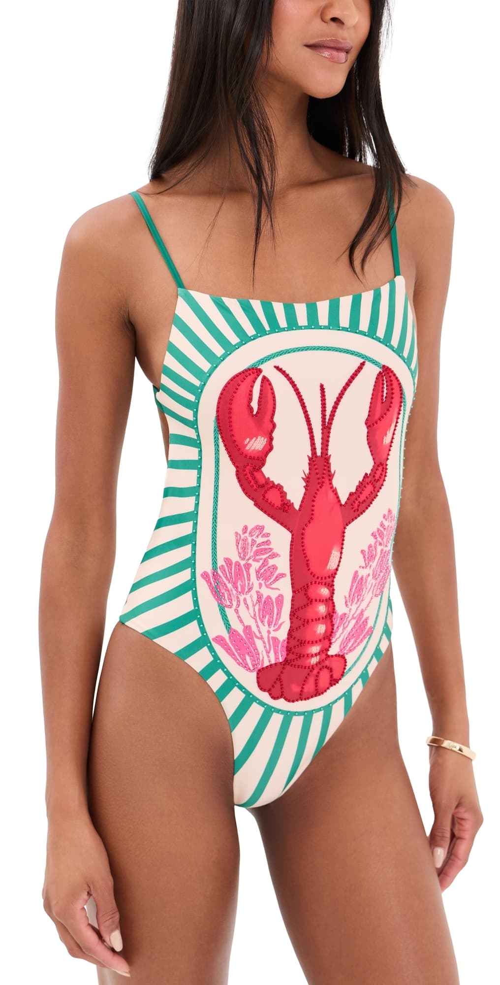 Agua Bendita Valmy Hand Embroidered One Piece Multicolor