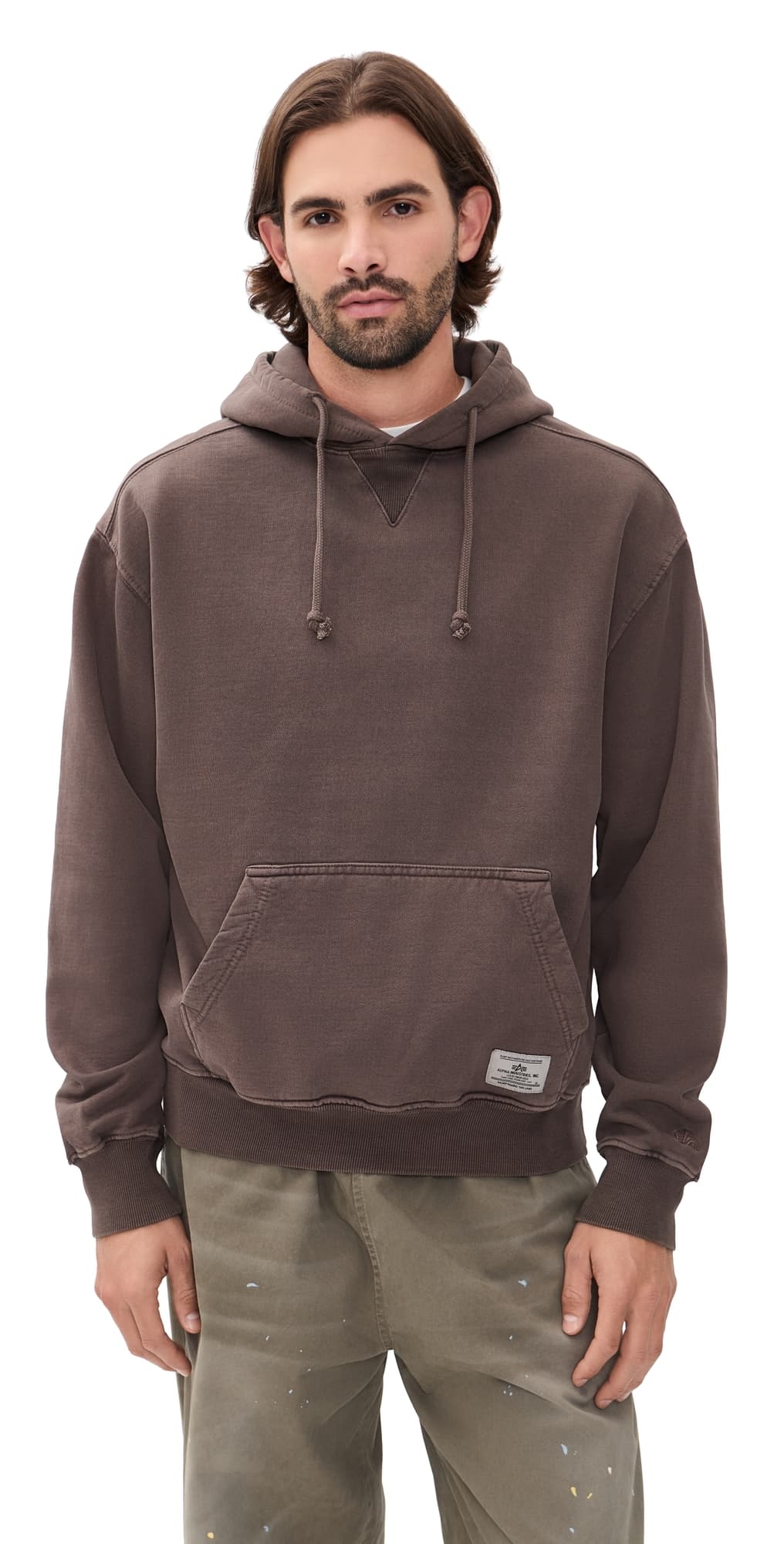 Alpha Industries Essential Washed Relaxed Hoodie Hickory