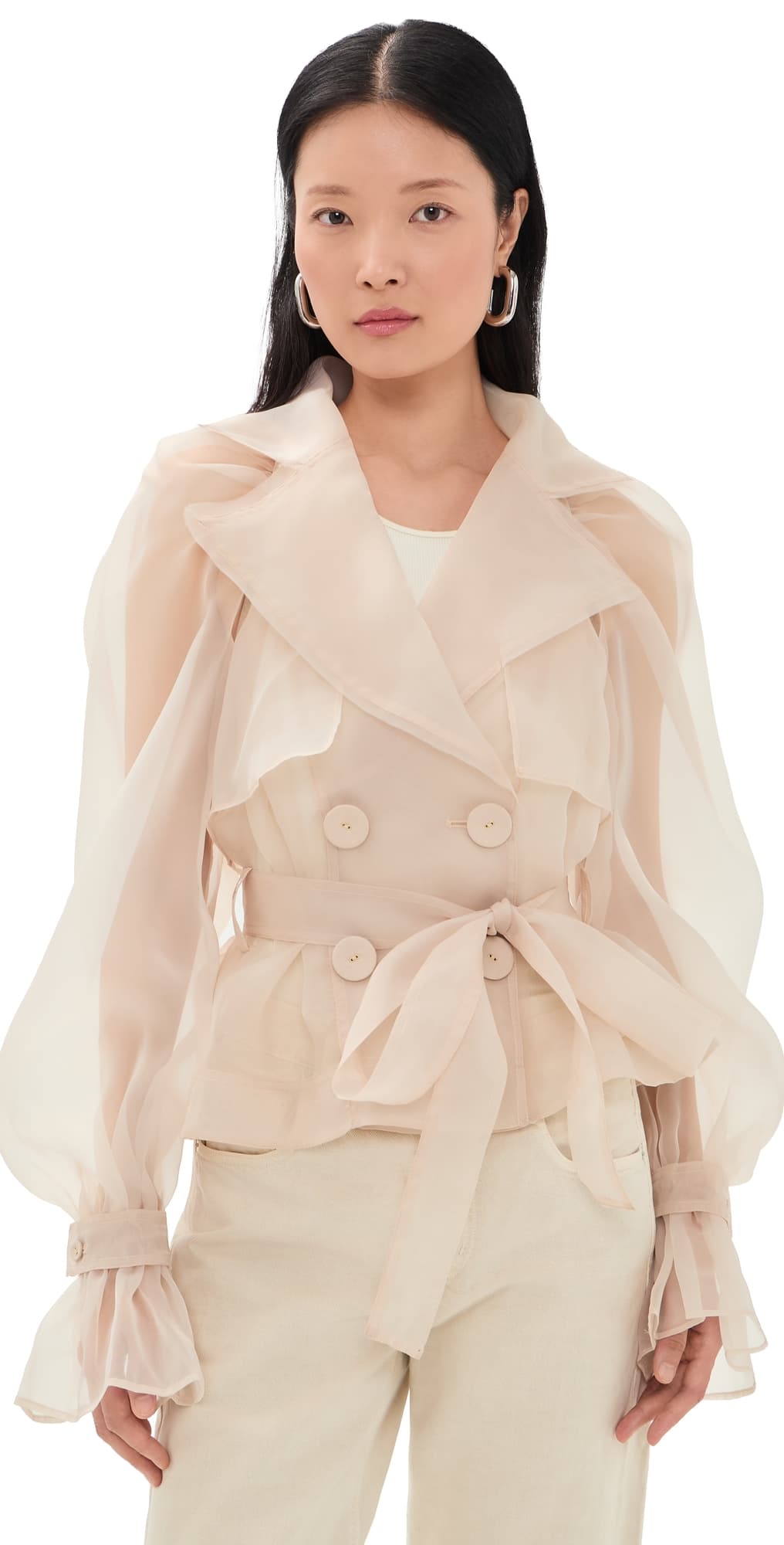 Aje Renew Blouse Coconut Cream