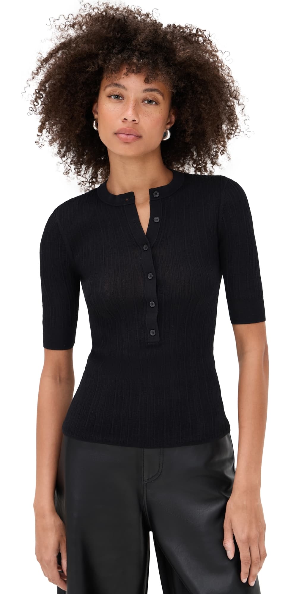 A.L.C. A. L.C. Fisher Top Black