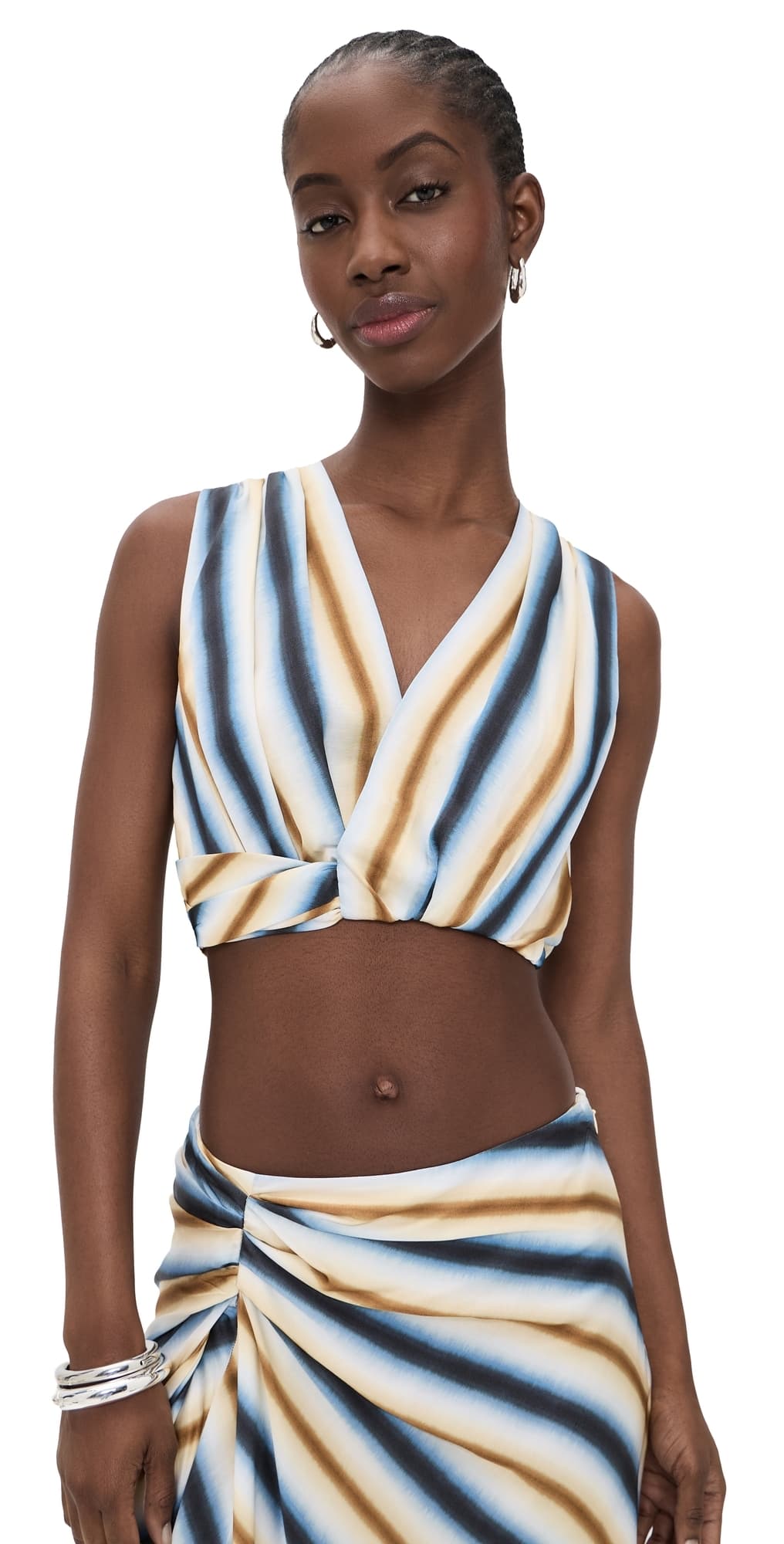 A.L.C. A. L.C. Brooklyn Top Tahoe Blue/Milk Chocolate