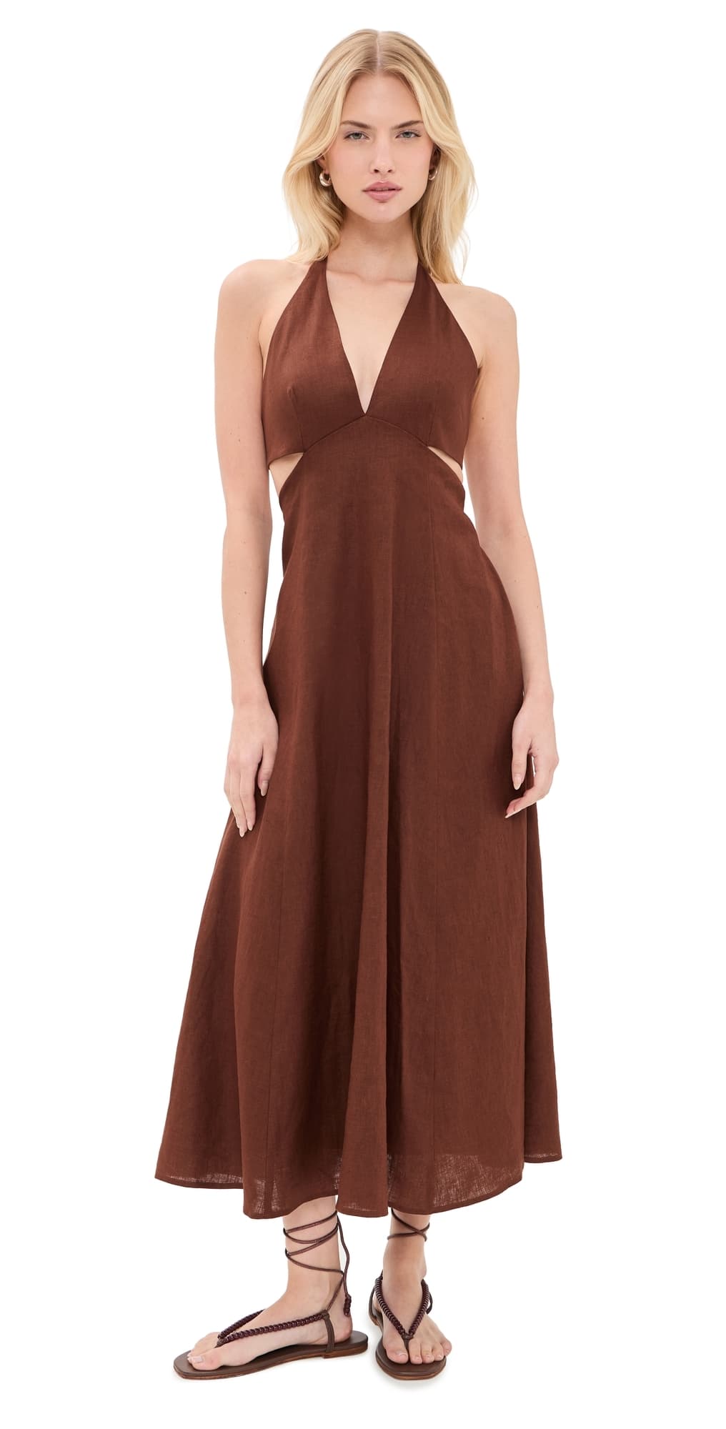 A.L.C. A. L.C. Evelena Linen Maxi Dress Brunette