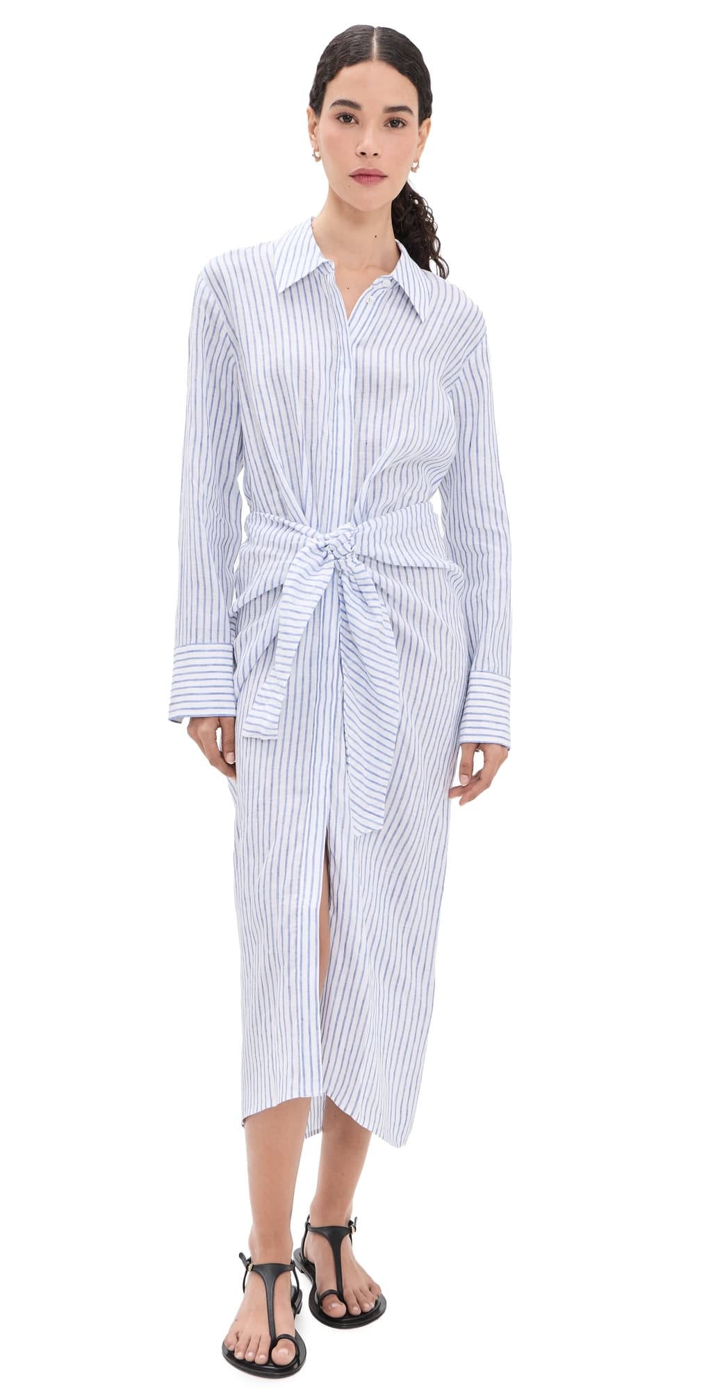 A.L.C. A. L.C. Mila Linen Dress White/Classic Blue