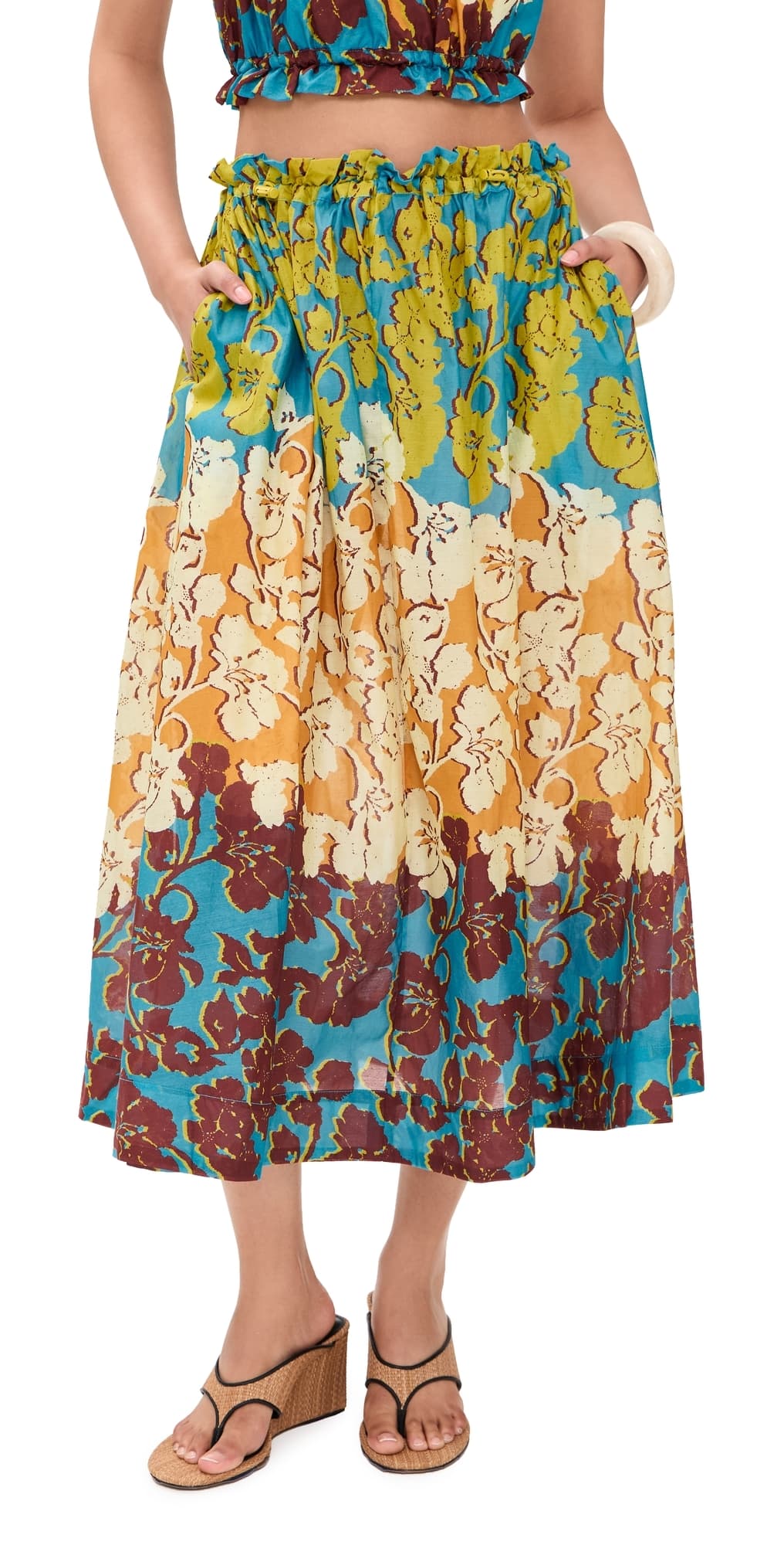 ALÉMAIS Splice Midi Skirt Multi