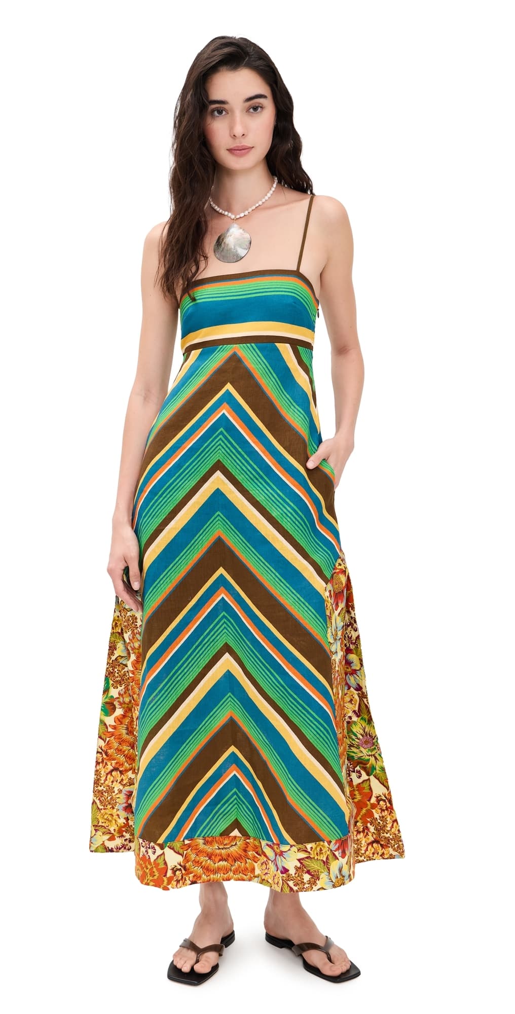 ALÉMAIS Charlie Linen Day Dress Multi