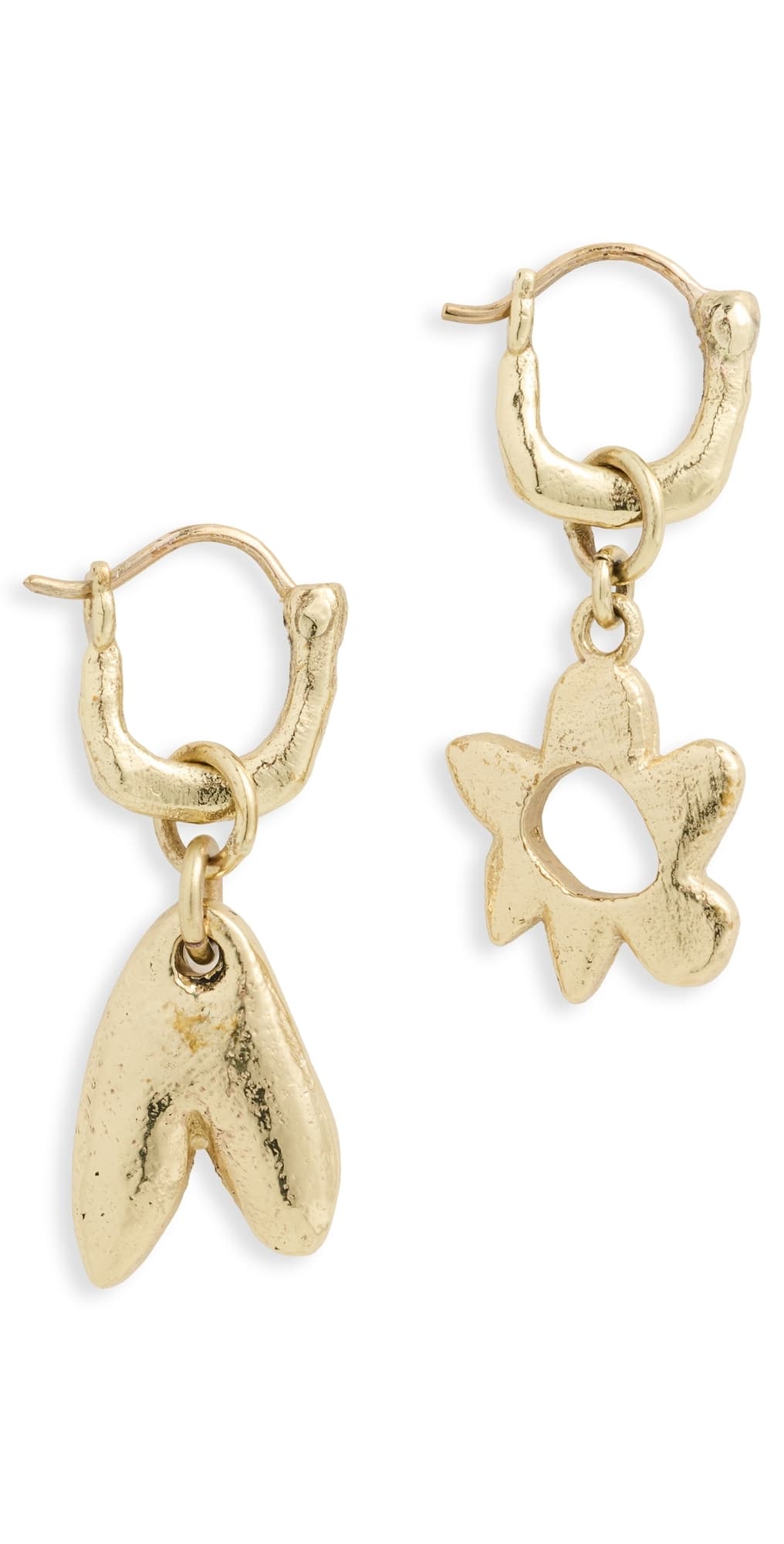 ALÉMAIS Calypso Flower and Heart Earrings Gold