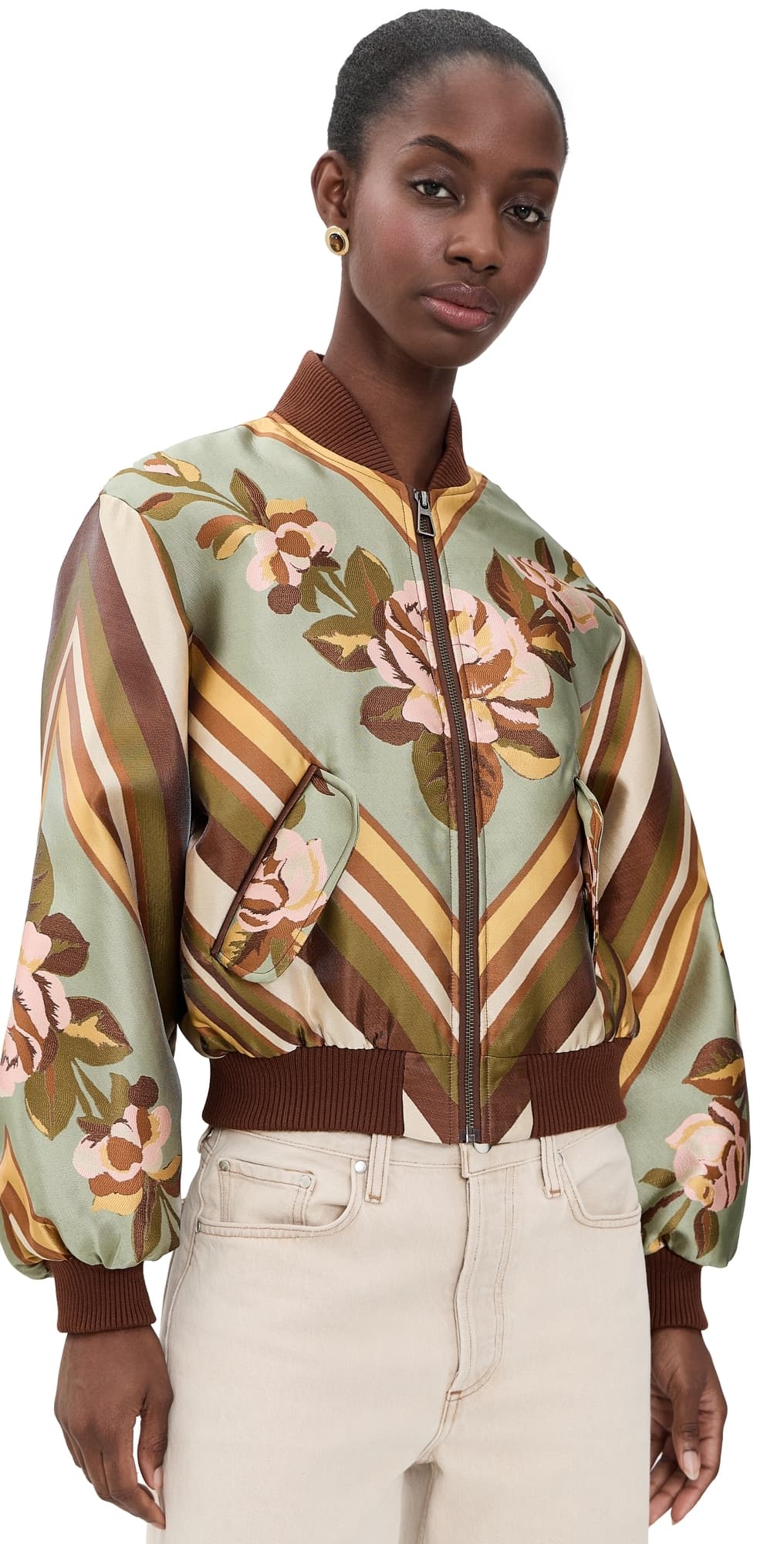 ALÉMAIS La Rosa Jacquard Bomber Jacket Multi
