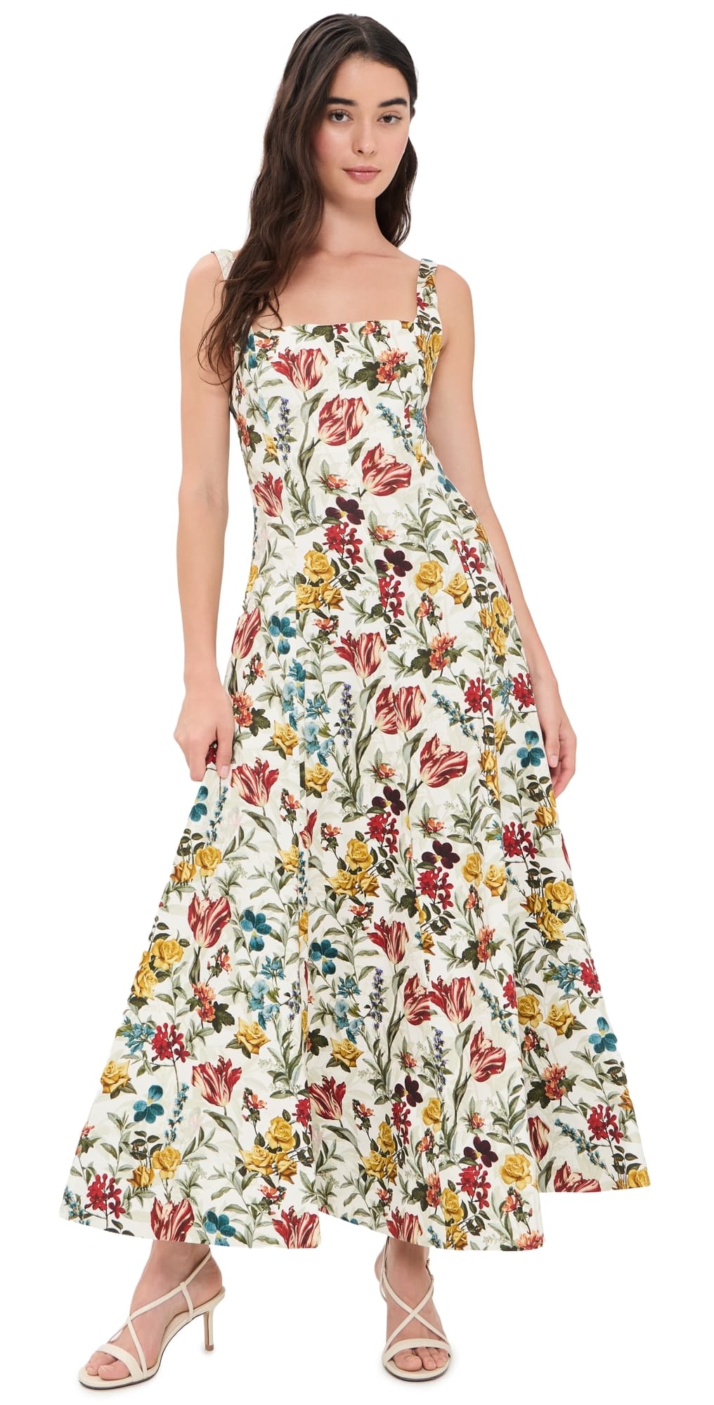 ALICE + OLIVIA Polly Seamed Drop Waist Dress Desert Springs Vanilla