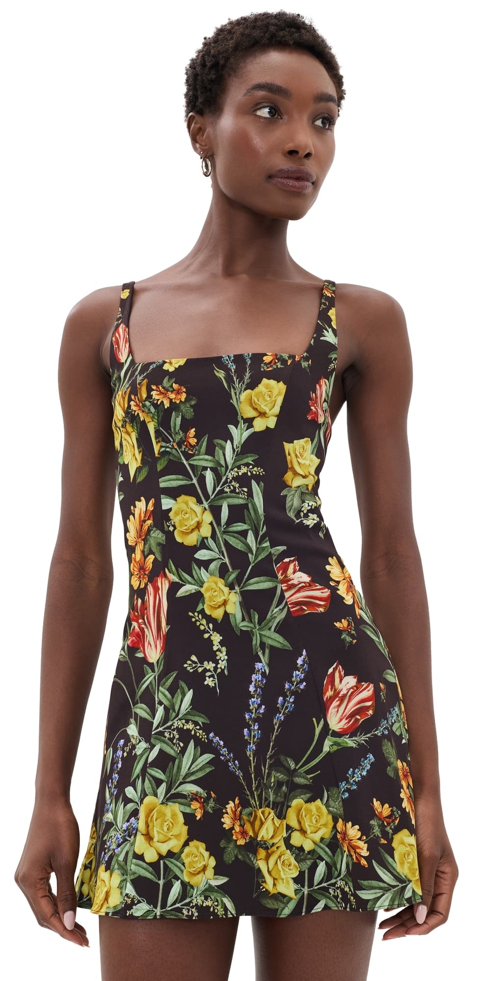ALICE + OLIVIA Julia Mini Dress Desert Springs Black