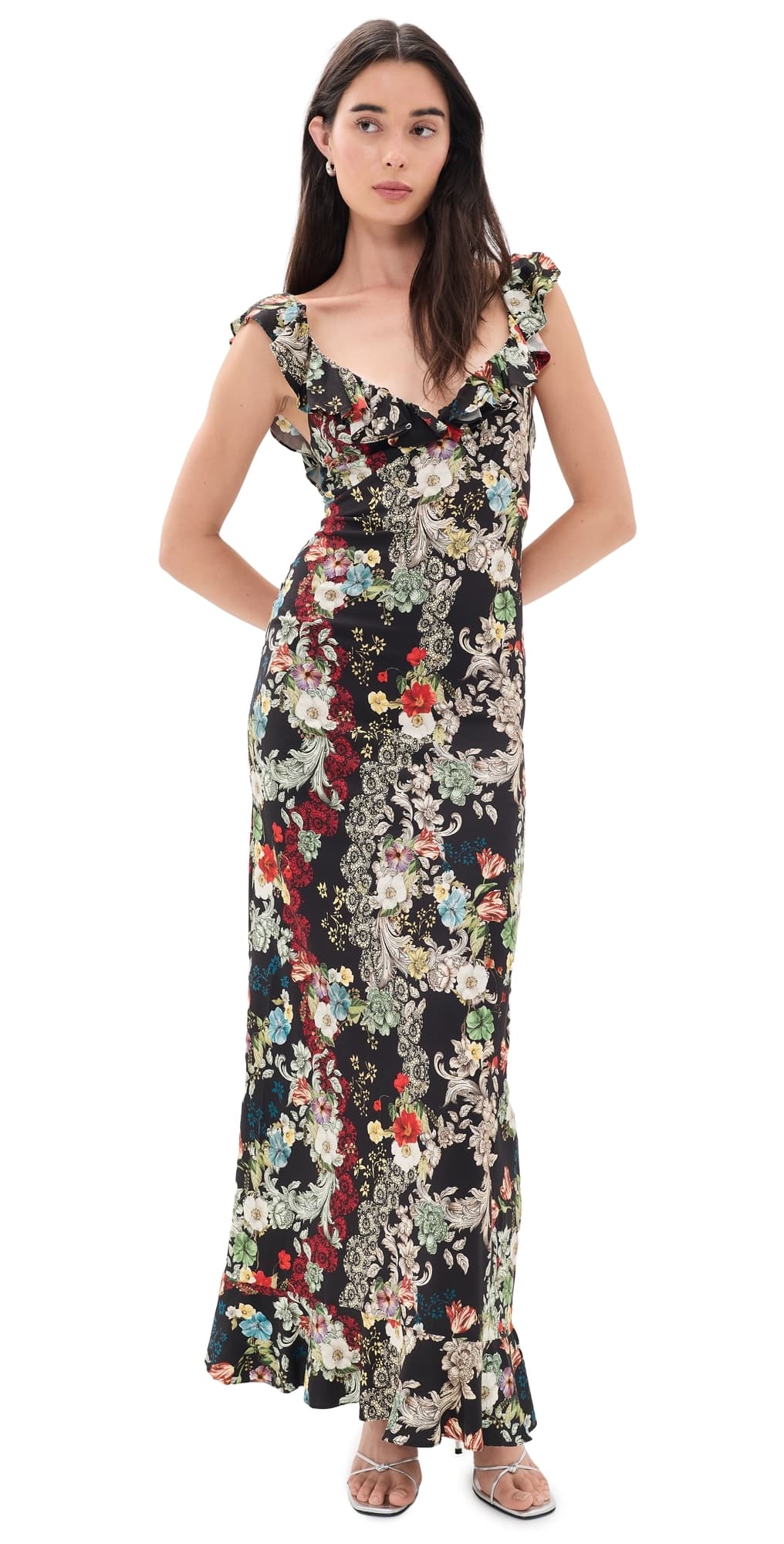 ALICE + OLIVIA Gemma Ruffle Maxi Dress Free Spirit