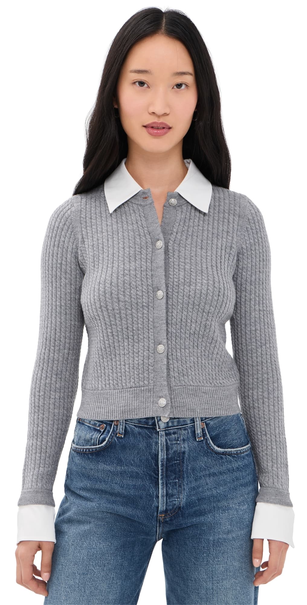 ALICE + OLIVIA Dollie Cardigan Medium Heather Grey