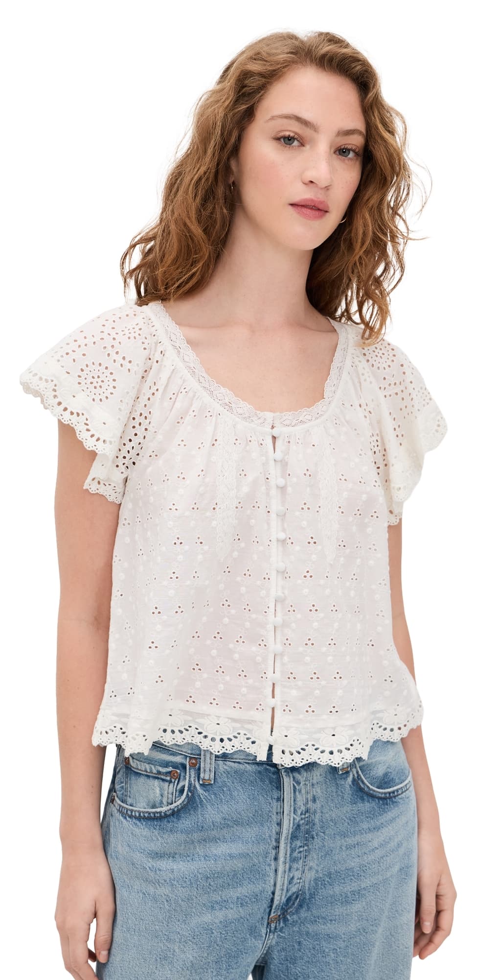 ALICE + OLIVIA Odette Ember Top Off White