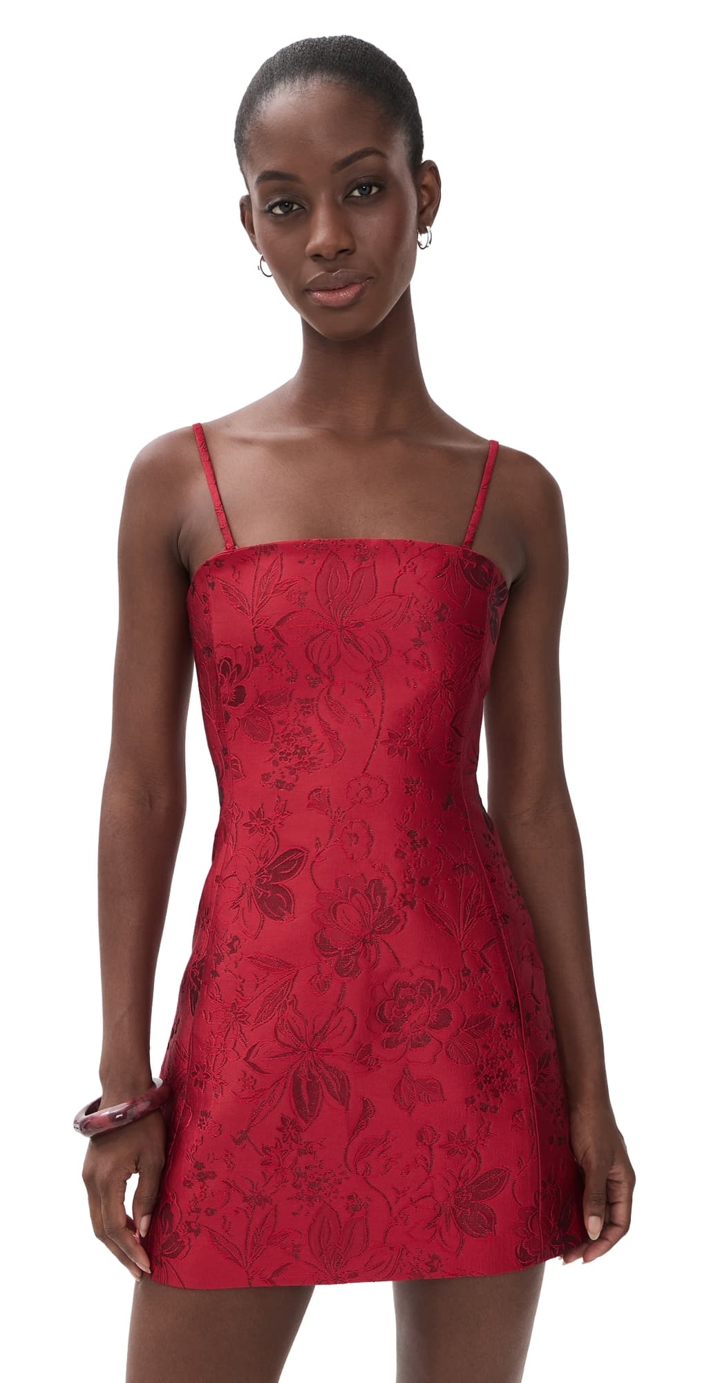 ALICE + OLIVIA Velia Removeable Strap Mini Dress Hibiscus