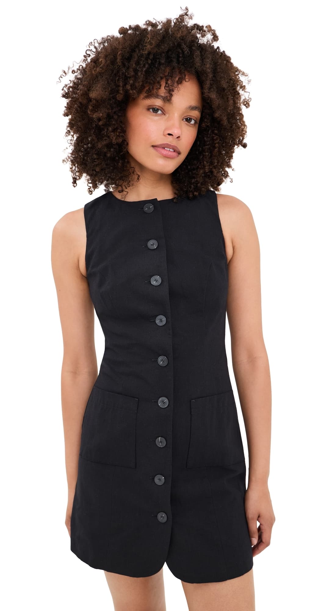 ALIGNE Leah Linen Mix Dress Black