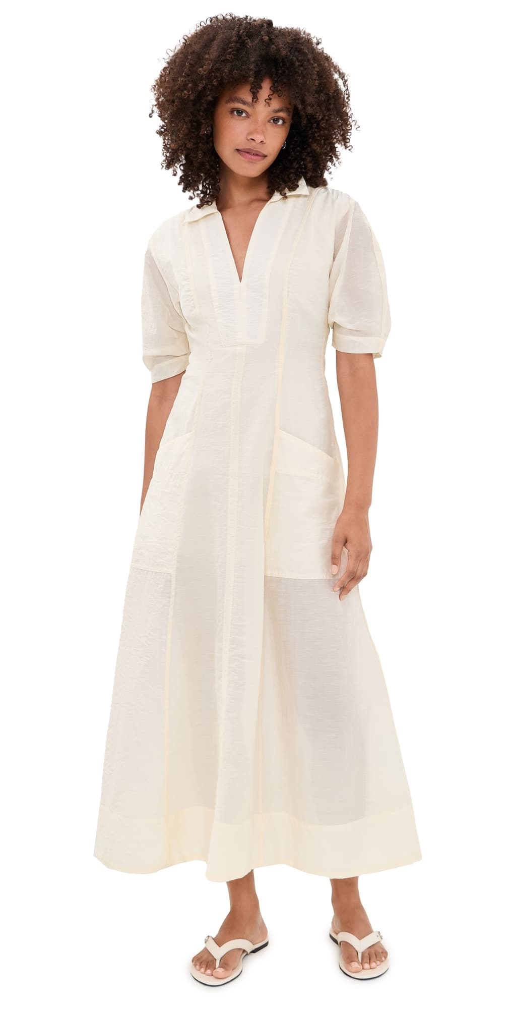 ALIGNE Tracy Sheer Midi Dress White