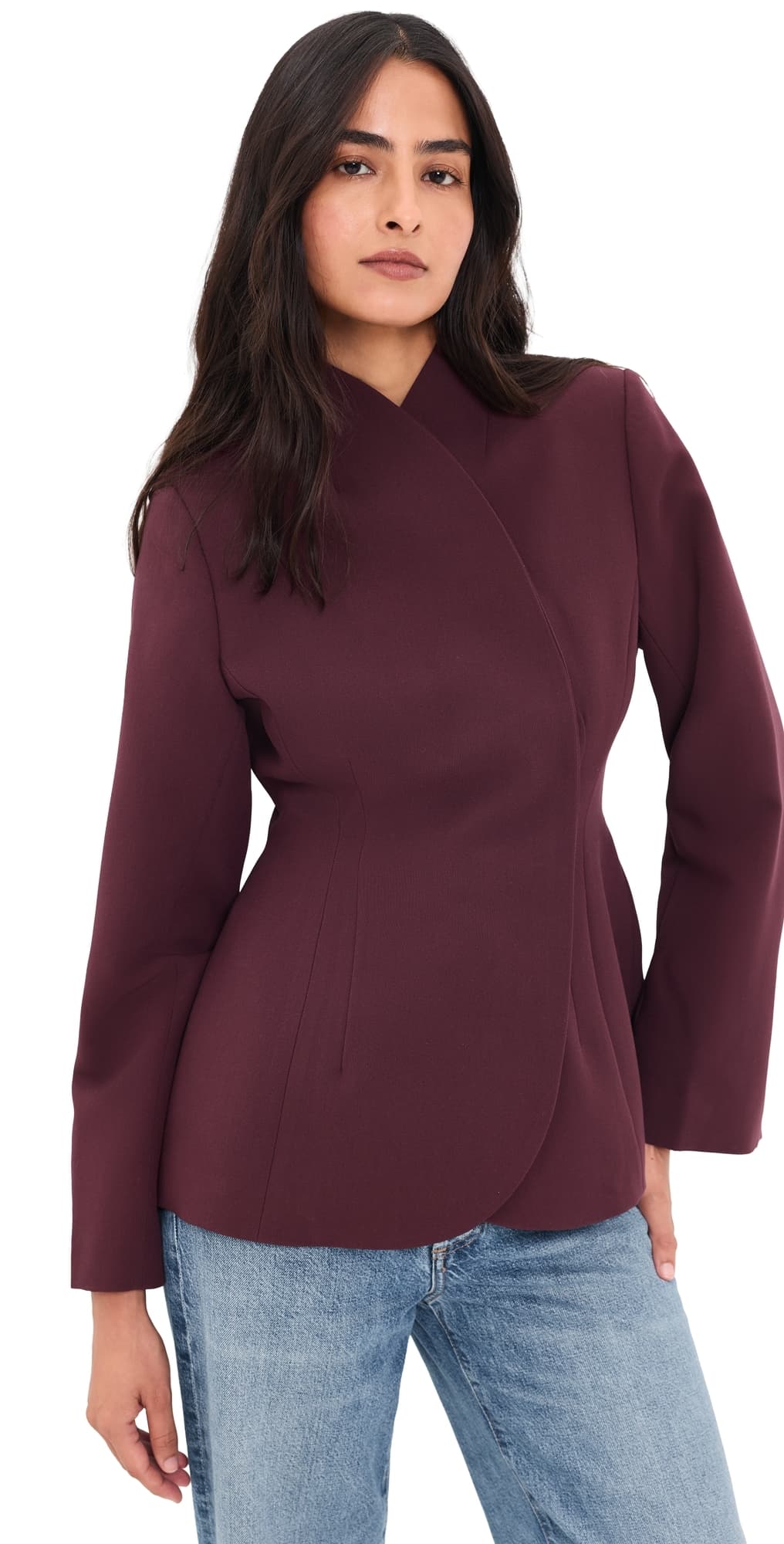ALIGNE Daphne High Neck Jacket Plum