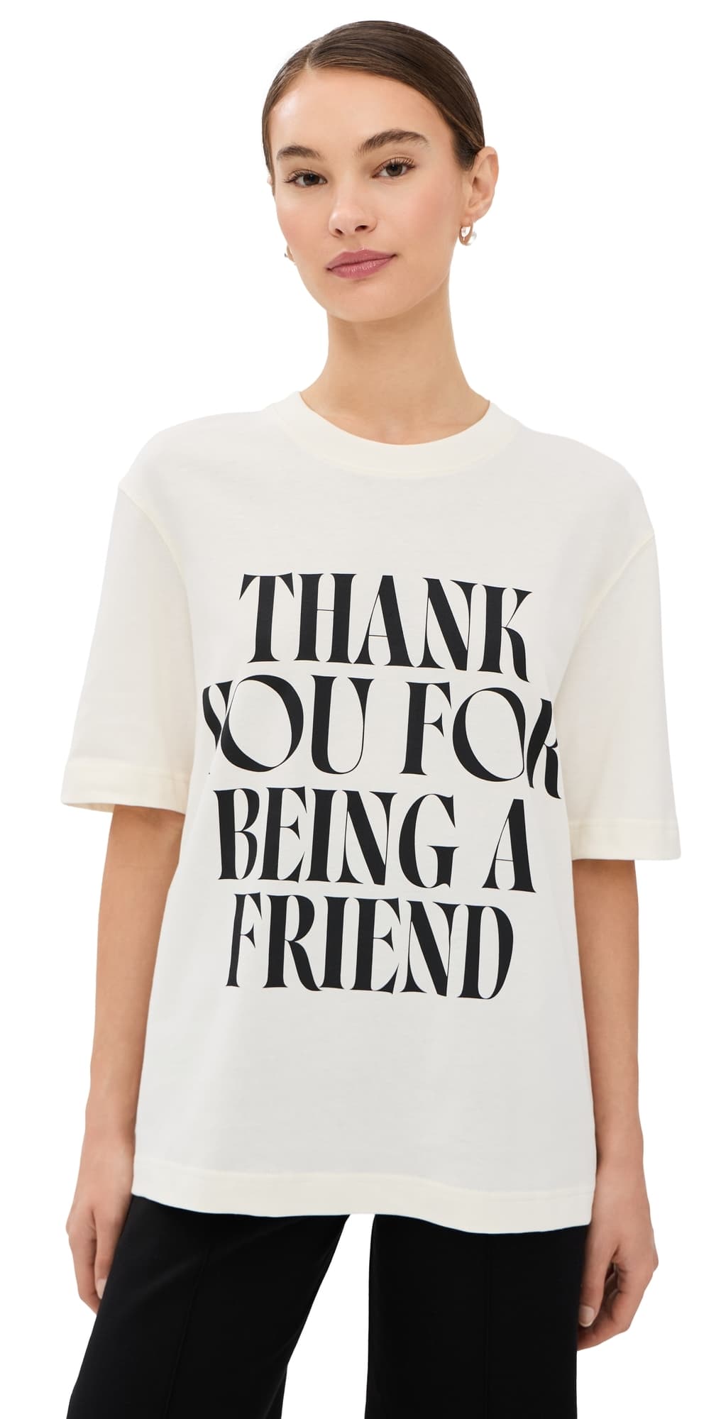 AMI Boxy Fit Friend T-Shirt Blanc Creme