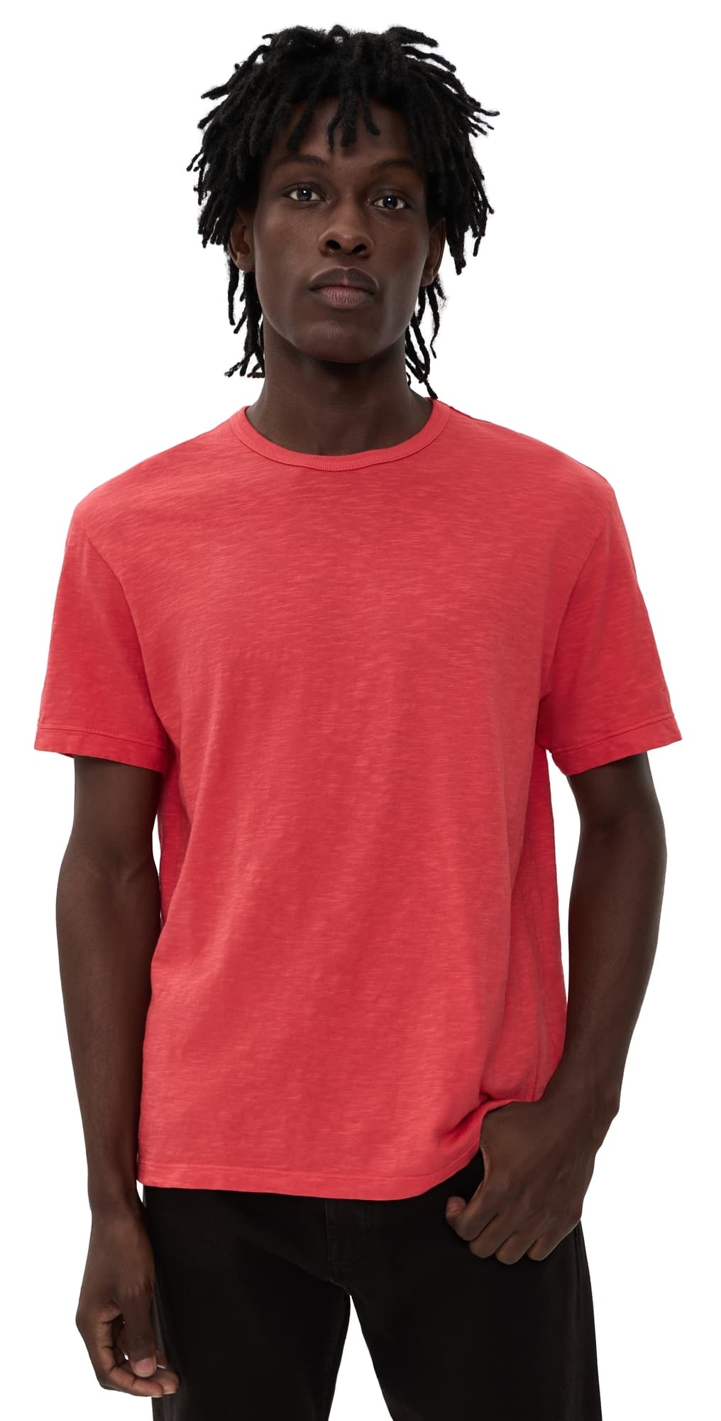 Alex Mill Standard T-Shirt In Slub Cotton Fire Red