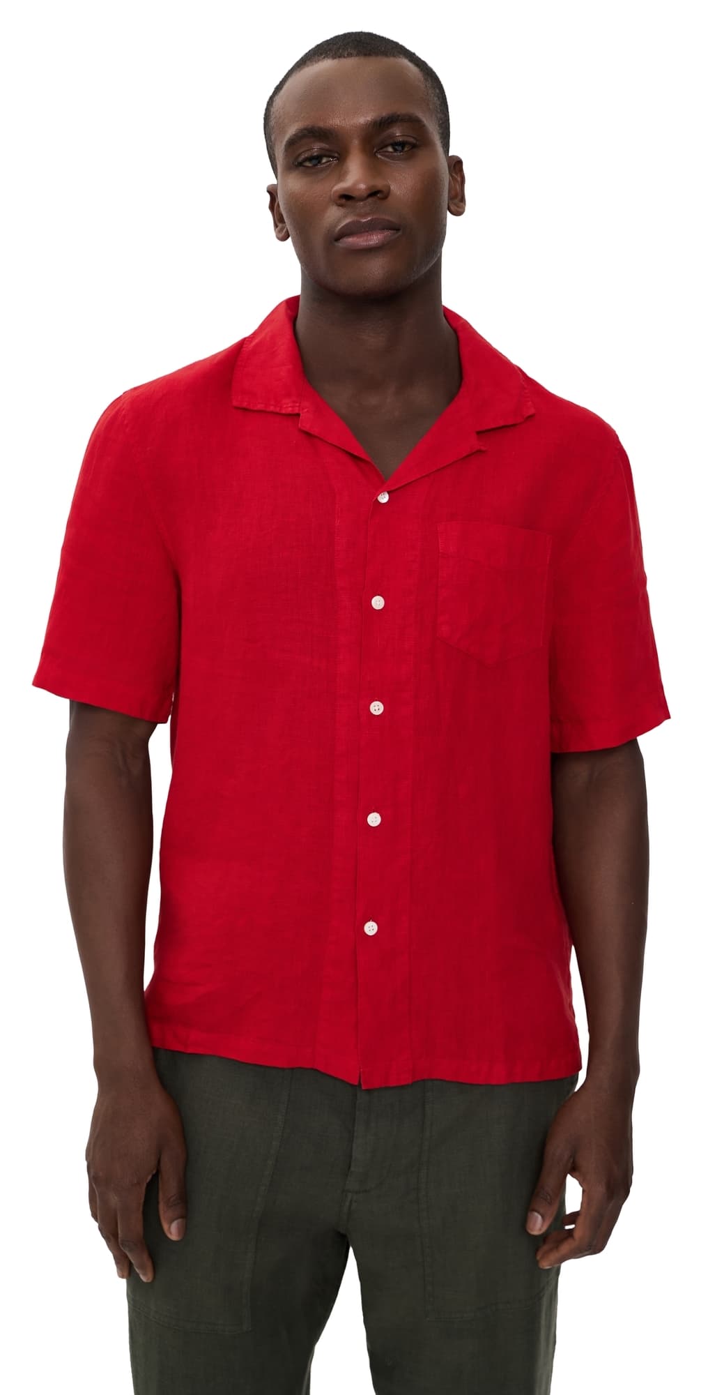 Alex Mill Camp Shirt in Linen Scarlet