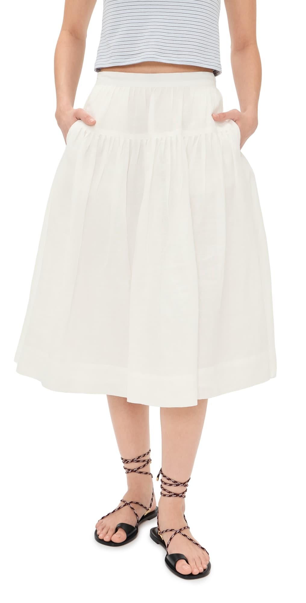 Alex Mill Josephine Skirt In Ramie Off White