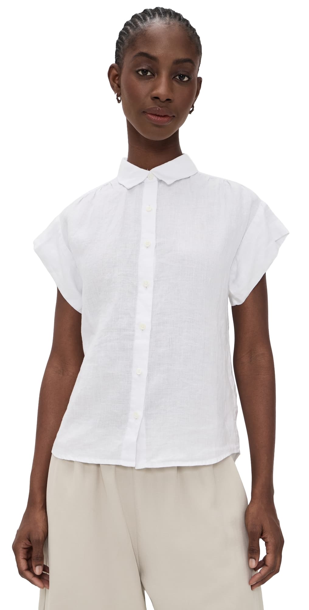 Alex Mill Maddie Blouse in Linen Ivory