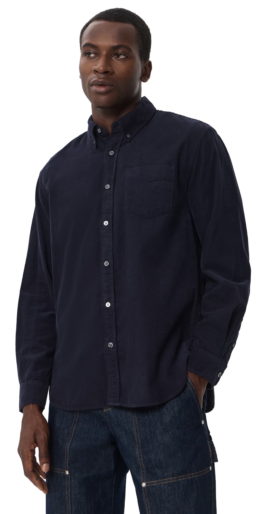 Alex Mill Mill Shirt In Super Fine Wale Corduroy Navy