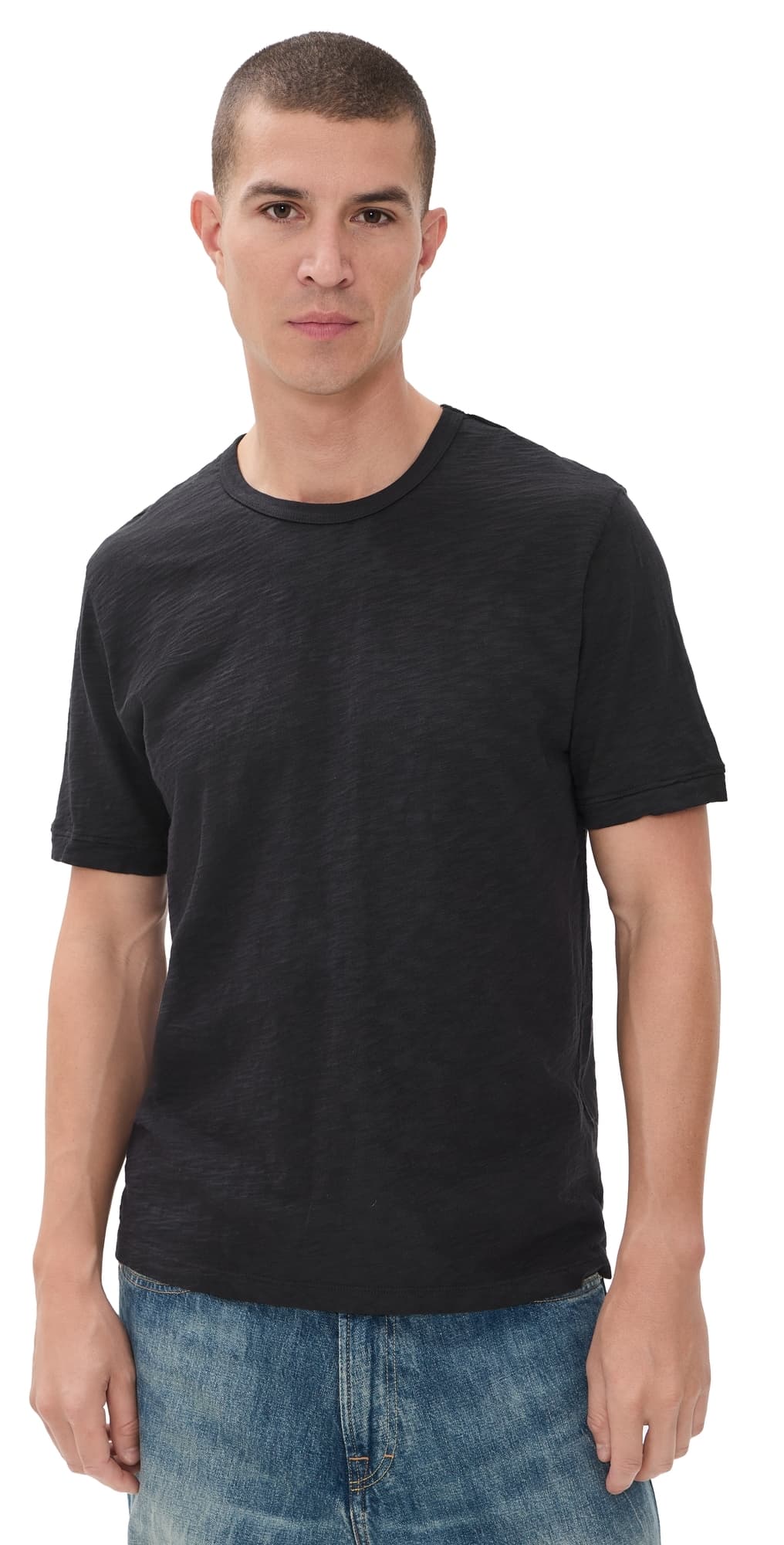 Alex Mill Standard T-Shirt In Slub Cotton- Black