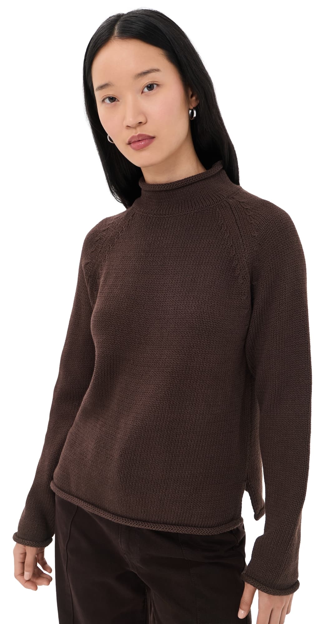 Alex Mill Lennox Cotton Sweater Dark Chocolate