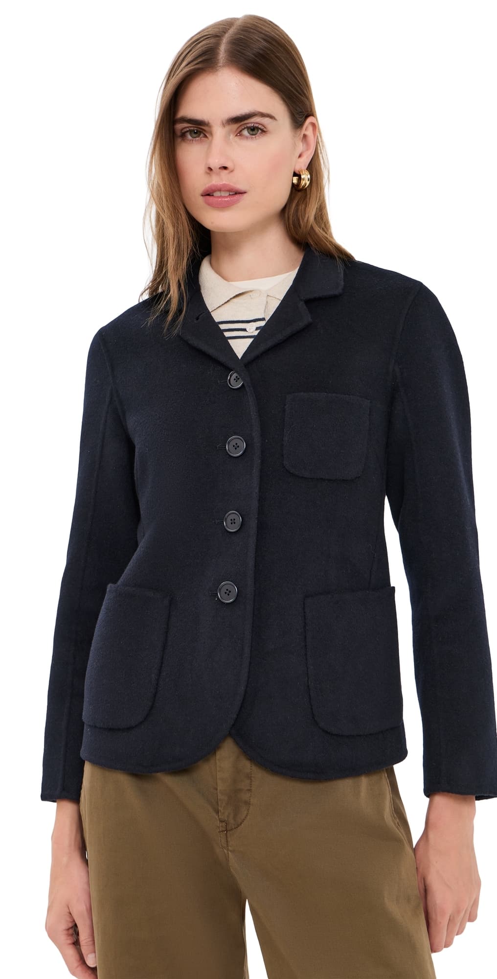 Alex Mill Lexington Jacket In Double Face Wool Navy