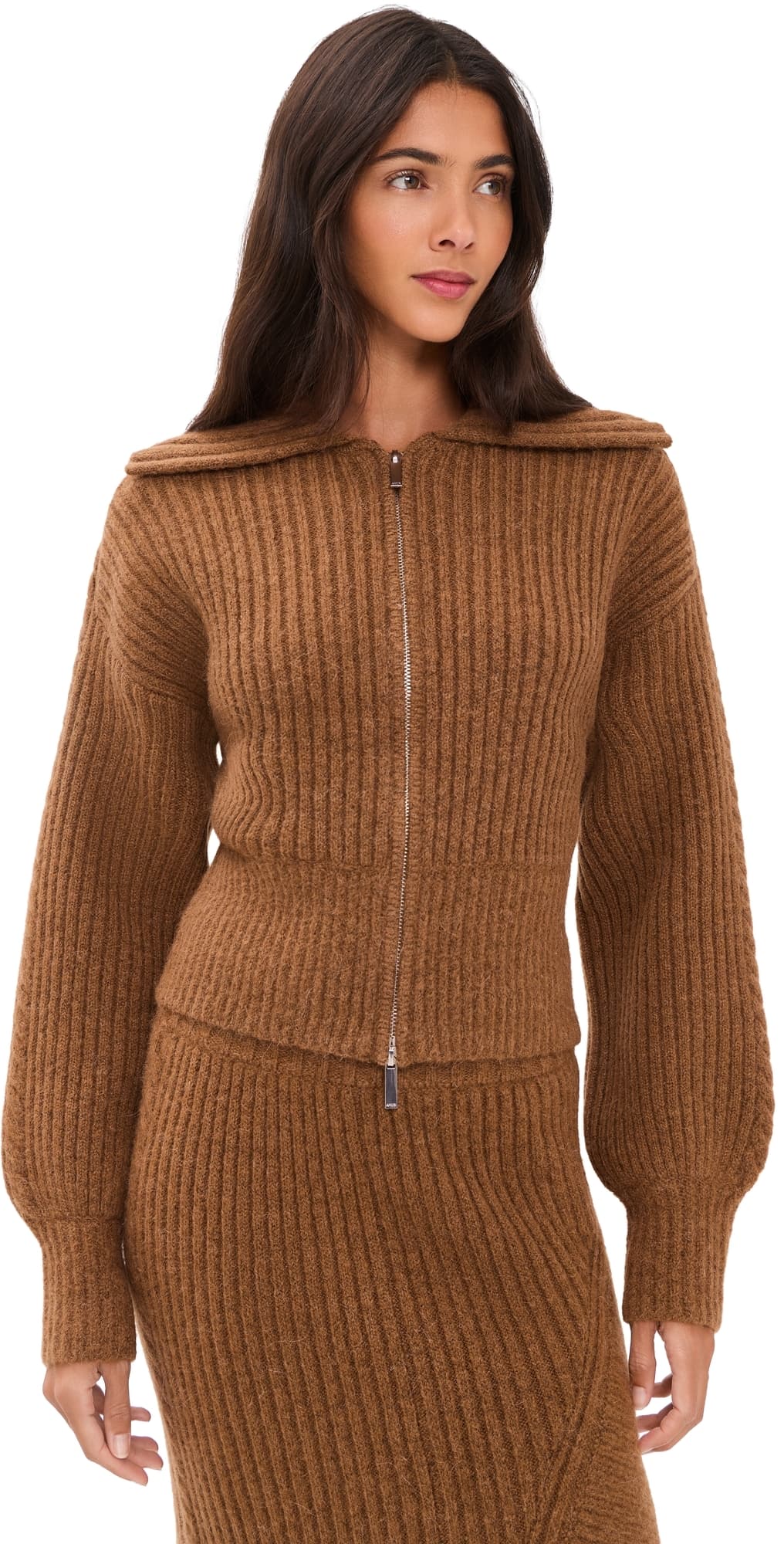 AMUR Emery Cable Knit Cardigan Golden Meadow