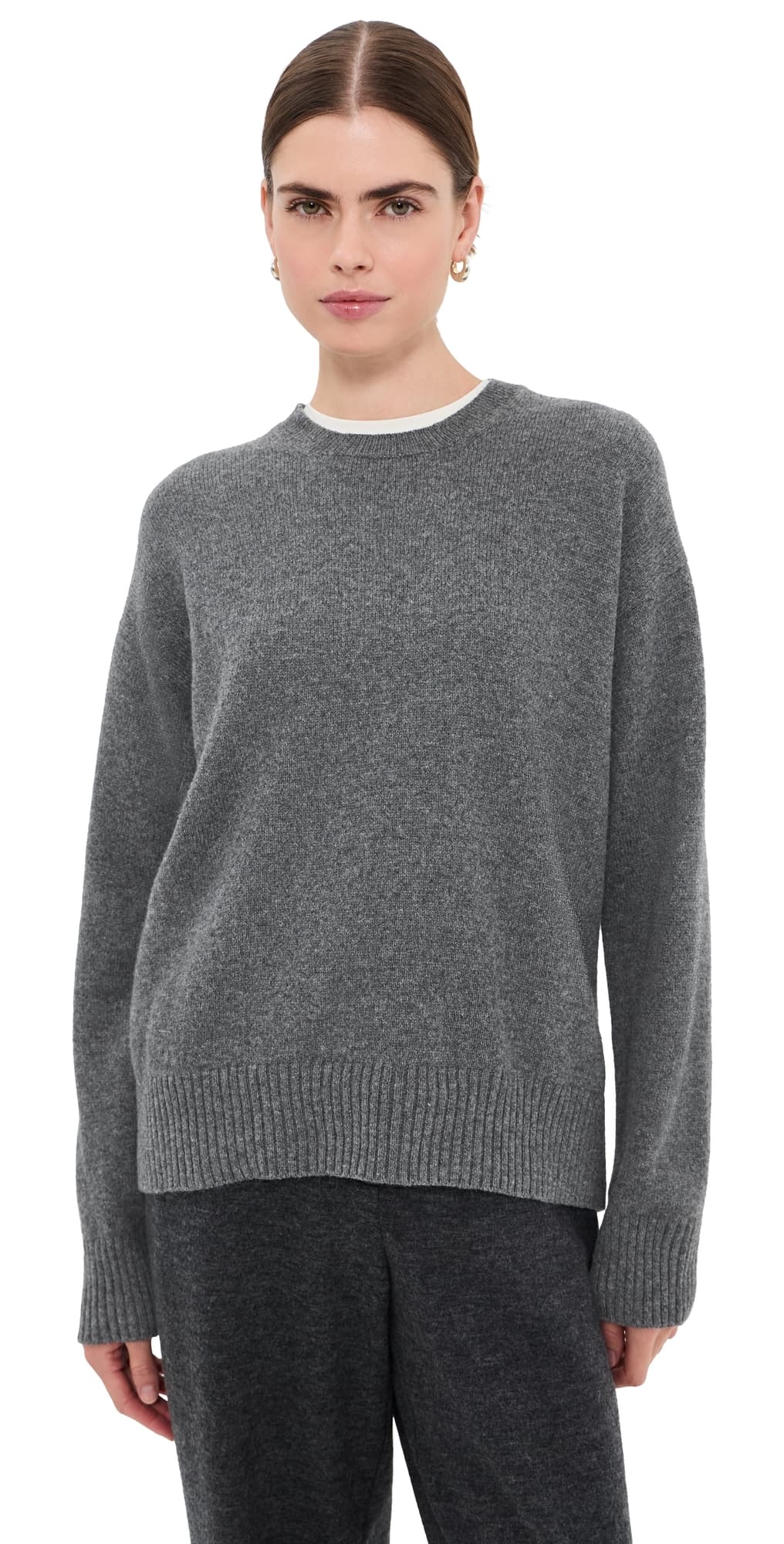Daughter &Daughter The Innes Slouch Wool Crewneck Pullover Derby Grey