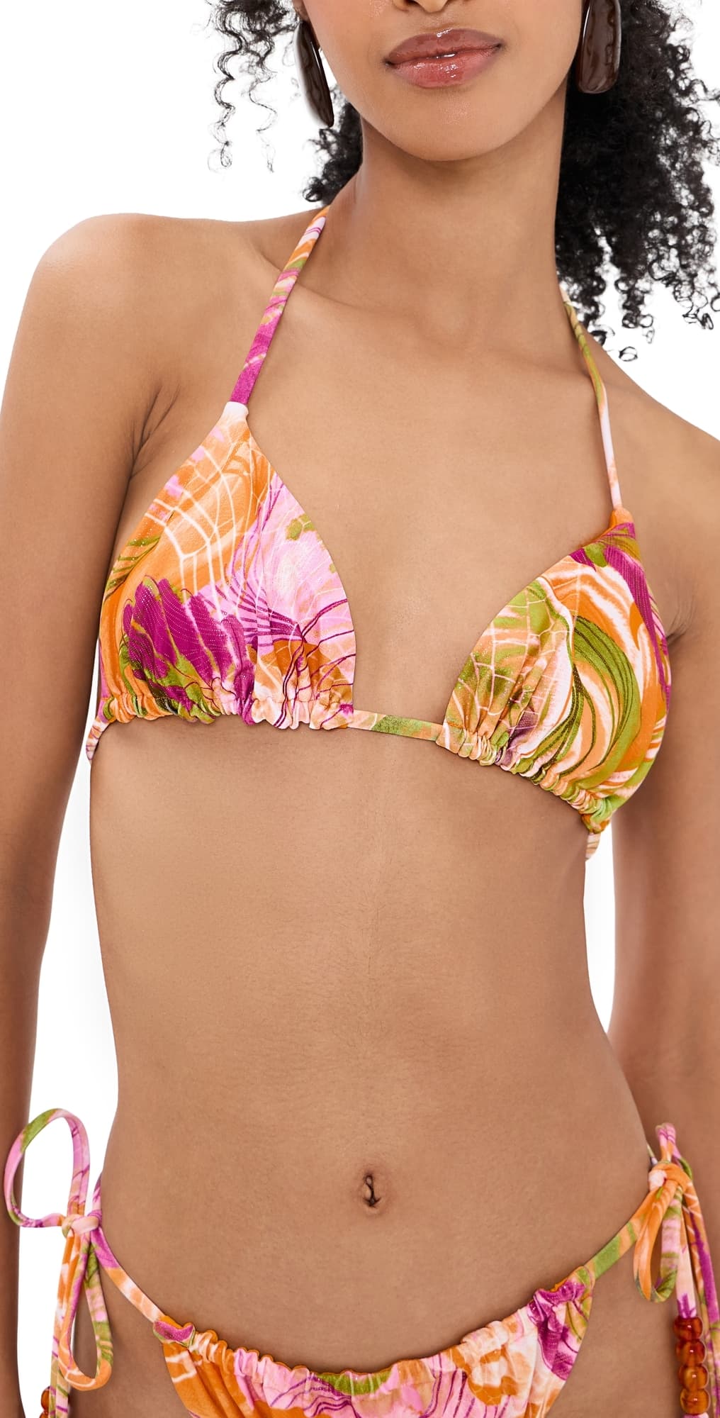Andrea Iyamah Inti Bikini Top Vibra Print/Gold Bright