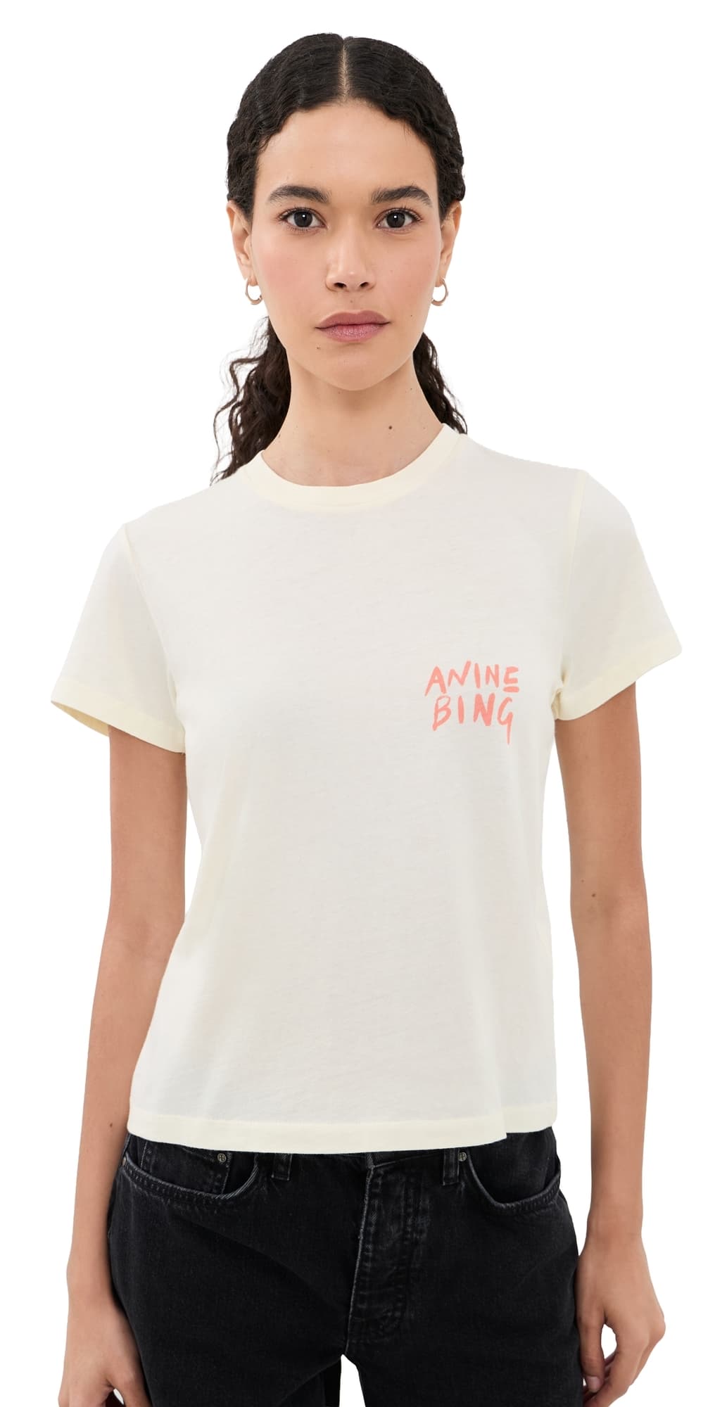 ANINE BING Shelley Surfer Tee Washed Buttercream