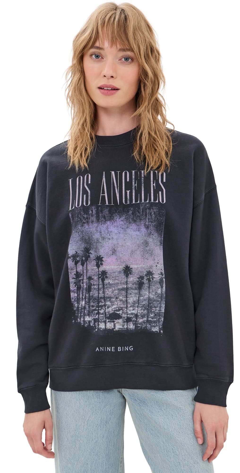 ANINE BING Miles Los Angeles Sweatshirt Vintage Black