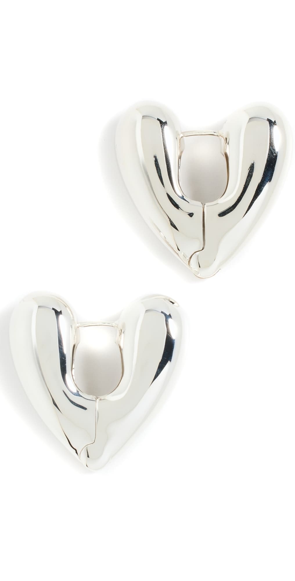 Annika Inez Large Heart Hoops Silver · One Size